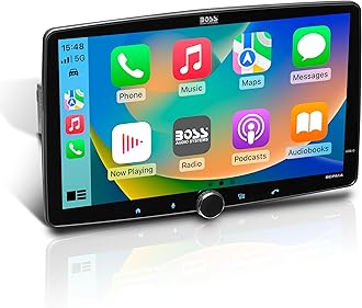 BOSS Audio Systems BCPA14 Car Stereo - Apple CarPlay, Android Auto, Single Din, 14 Inch Capacitive LCD Touchscreen, Bluetooth, No DVD CD Player, AM/FM Radio Receiver, Multicolor Illumination