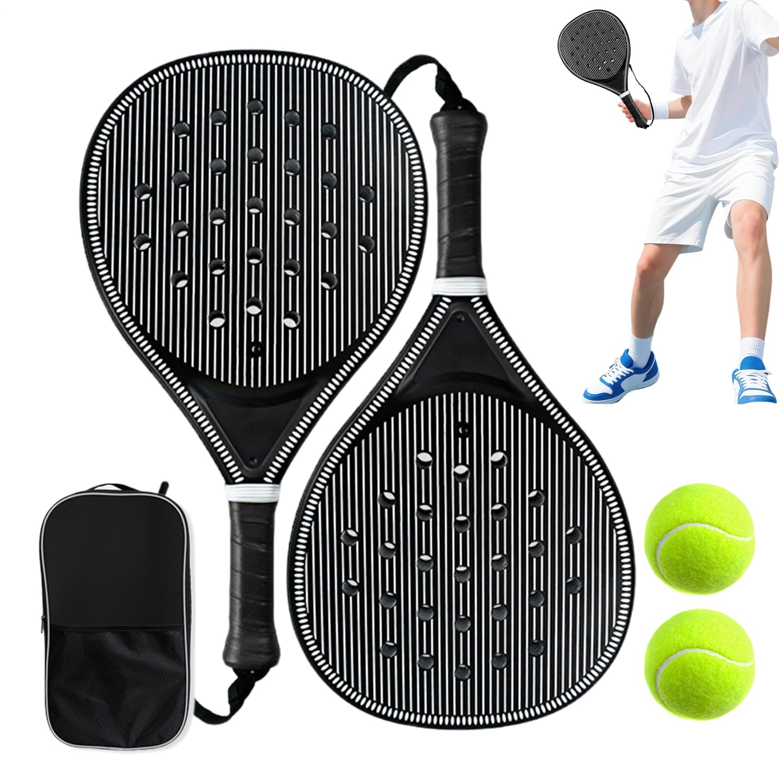 Pale Pickleball per bambini,Pala in fibra di carbonio leggera antiscivolo portatile | Racchetta da allenamento Pickleball - per donne bambini adulti giochi sportivi pratica parco giardino è