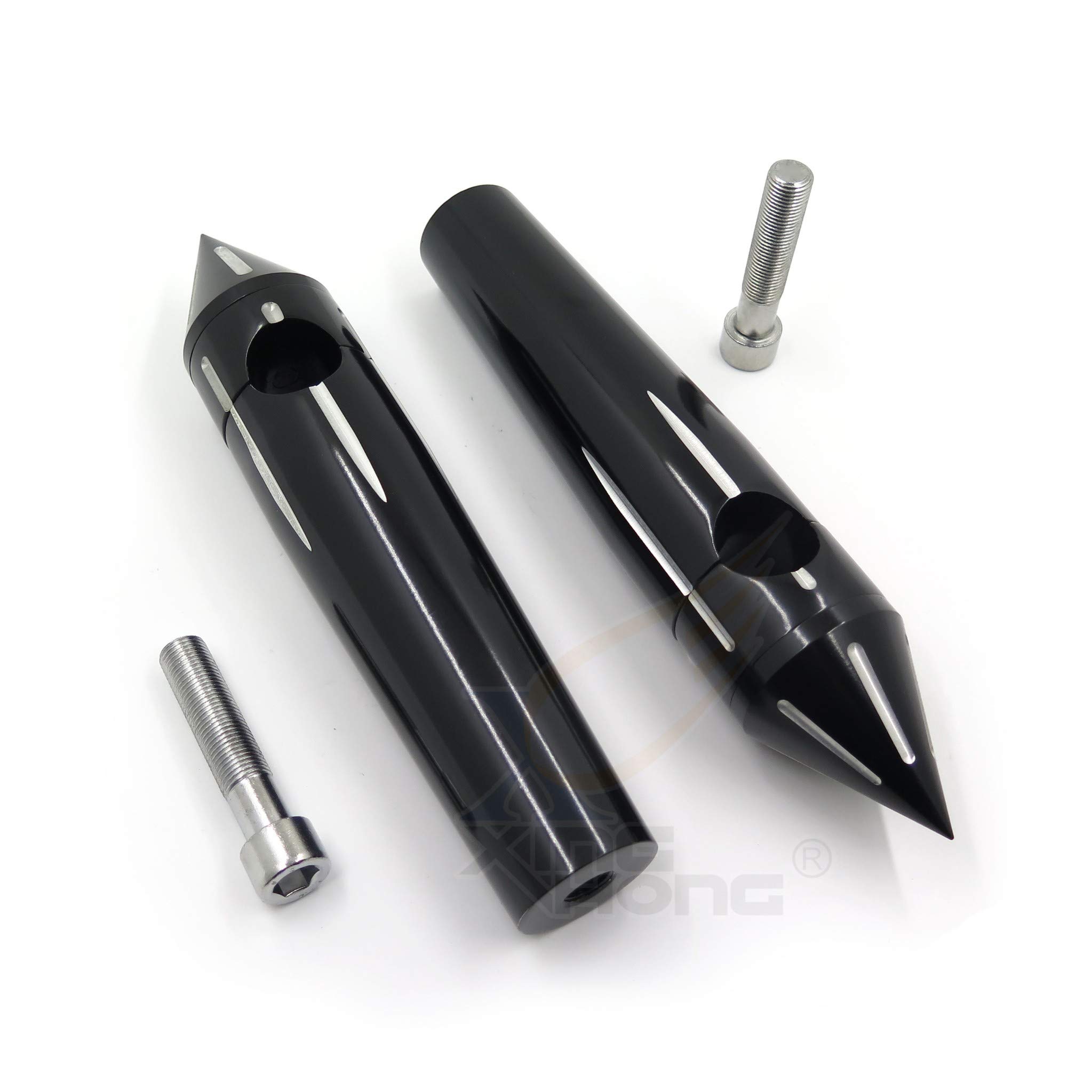 XKH- Motor 1'' RISER SPIKE CUSTOM 6" RISE BLACK BILLET HANDLEBAR RISERS Compatible with HARLEY CHOPP