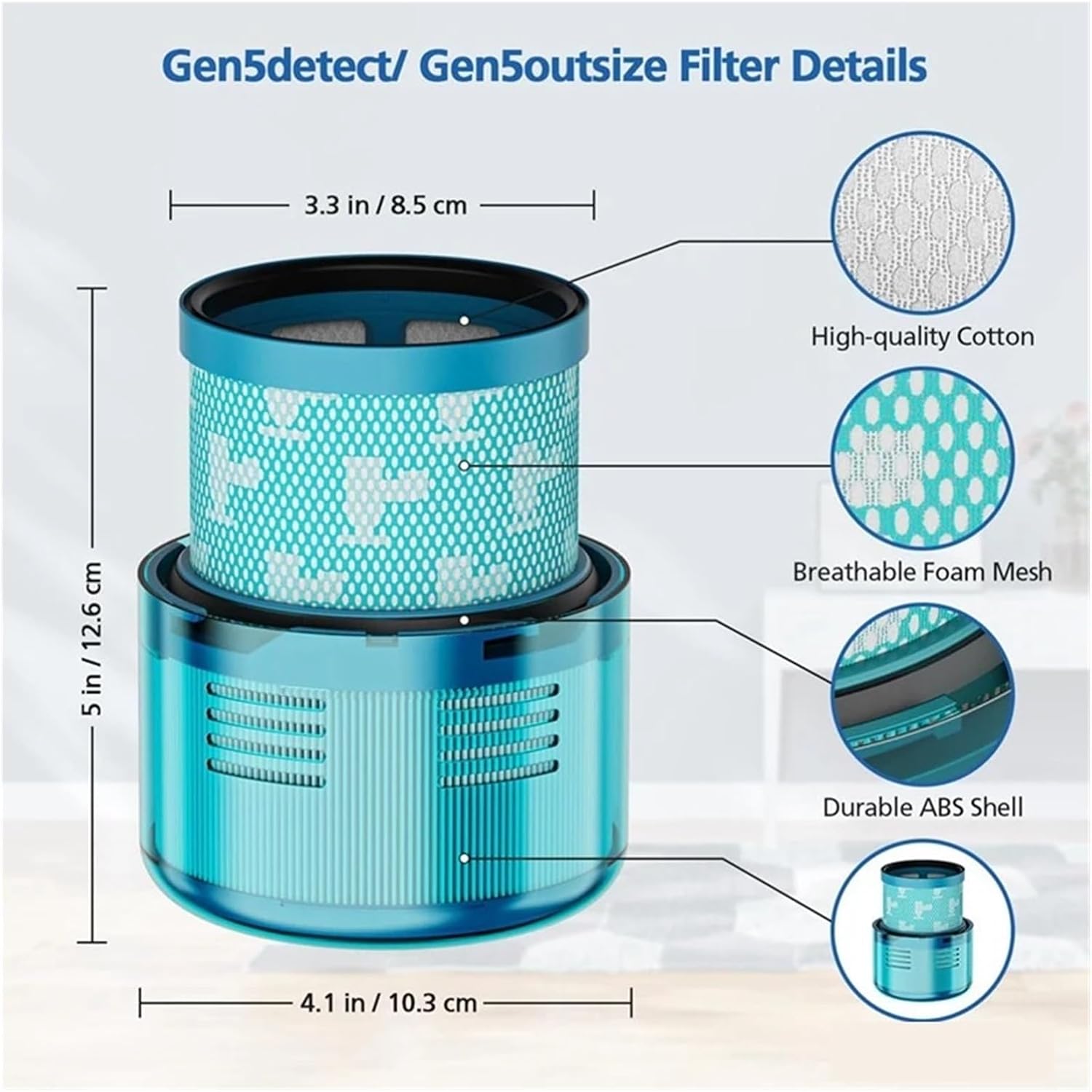 Parts Filter ，Compatible For Dyson ，Gen5 Gen5detect, Gen5outsize，Compatible For Dyson Absolute ，Cordless Vacuum Cleaners SV23 & SV24