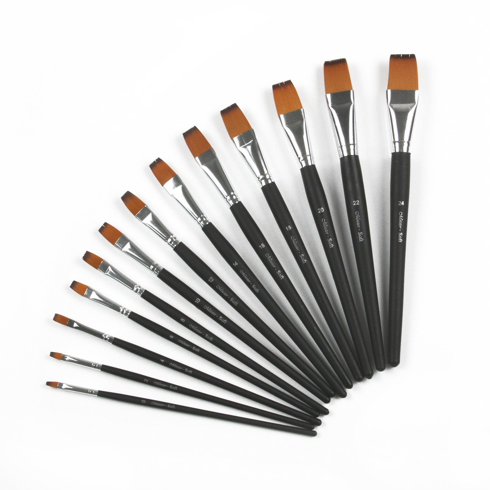 Set De 4 Pinceaux Plats En Poils Naturels, Prise En Main Confortable, Parfaits Pour La Gouache Et La Peinture Acrylique