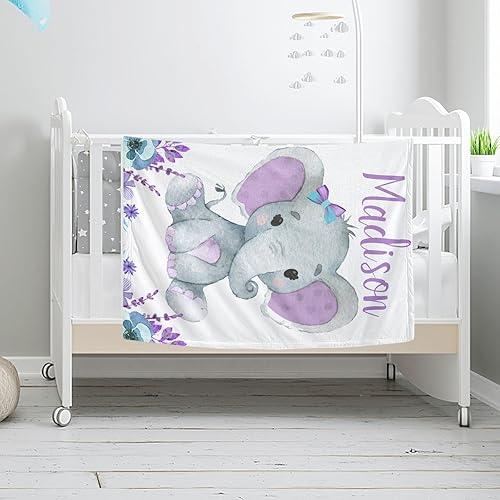 Miniatura 86 de Manta de bebé personalizada con nombre, mantas de bebé de elefante personalizadas para niñas, regalos de bebé, productos para bebés, mantas súper