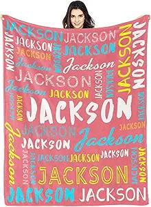 Personalized Name Blanket Customized Baby Blankets for Girls Boys Adults Monogrammed Blankets and Throws Christmas Birthday Mothers Fathers Valentines Day Gift