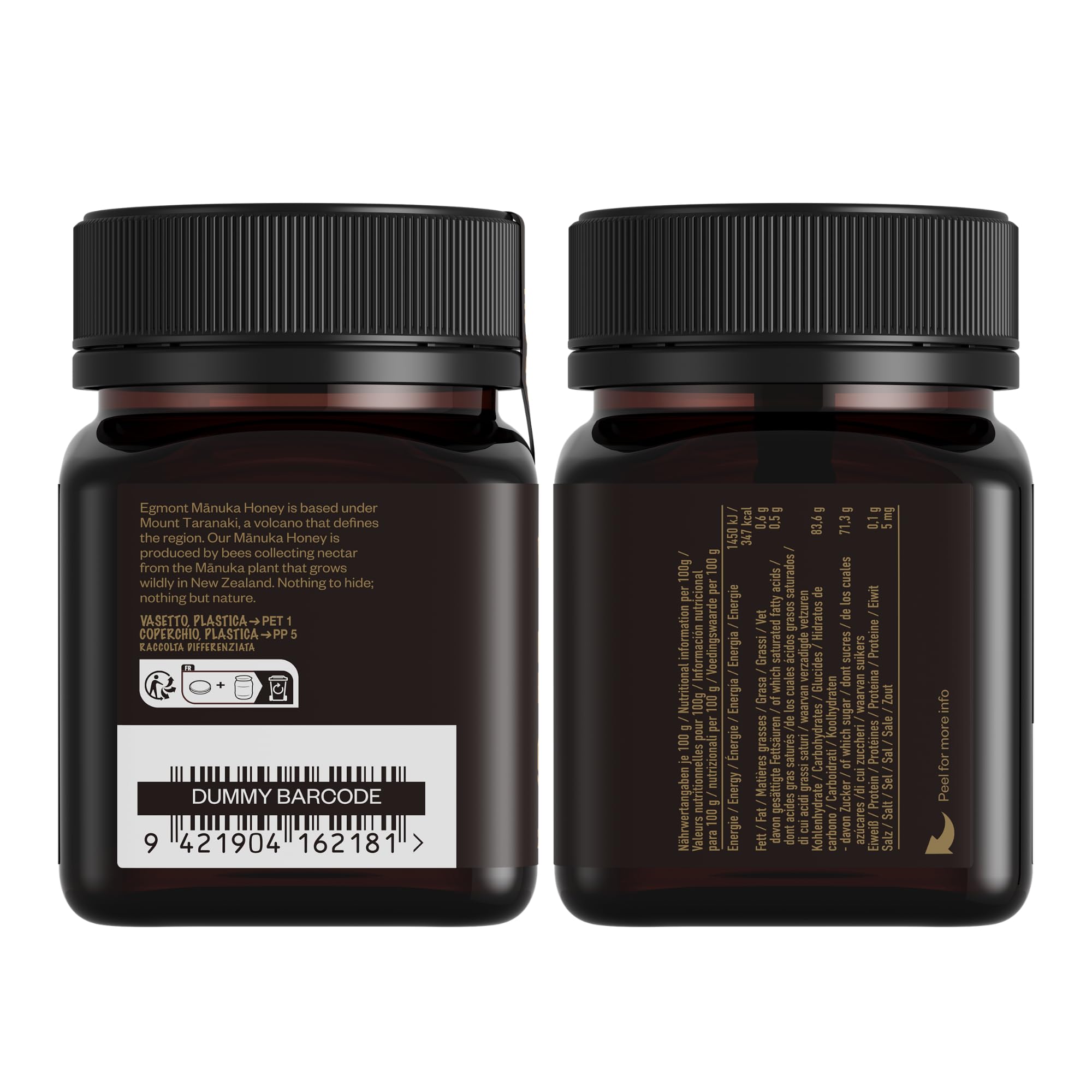 Egmont Honey Manuka Honig 1050+ MGO UMF 23+ original aus Neuseeland - *Limited Edition* | Hohe Intensität | Roh & Nicht Pasteurisiert | UMF 23+ | Monofloral Premium-Reserve | Rückverfolgbar | Nachhaltig hergestellt