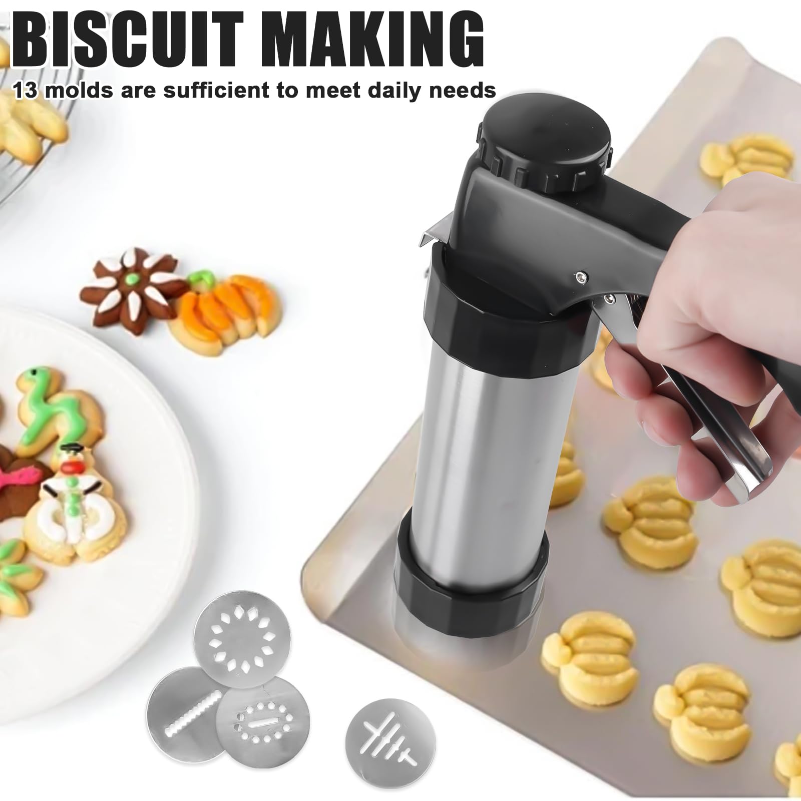 Gebäckpresse Mit 13 Schablonen - Kreativ Backen Leicht Gemacht