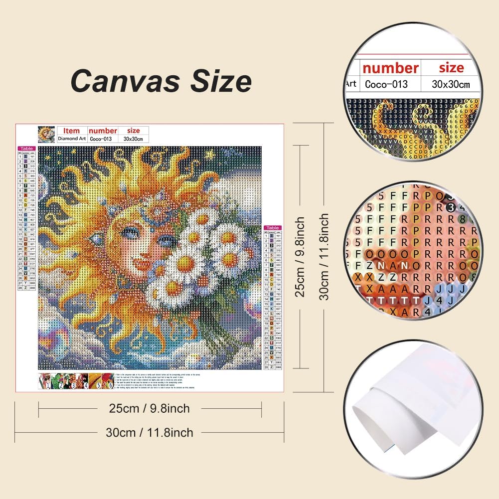 HvasJing Link Diamond Painting Kit for Adults Sunflower 5D 11.8 Inch | DIY diamond painting kit relaxing stress relief creative hobby wall decor gift idea beginner friendly home art set