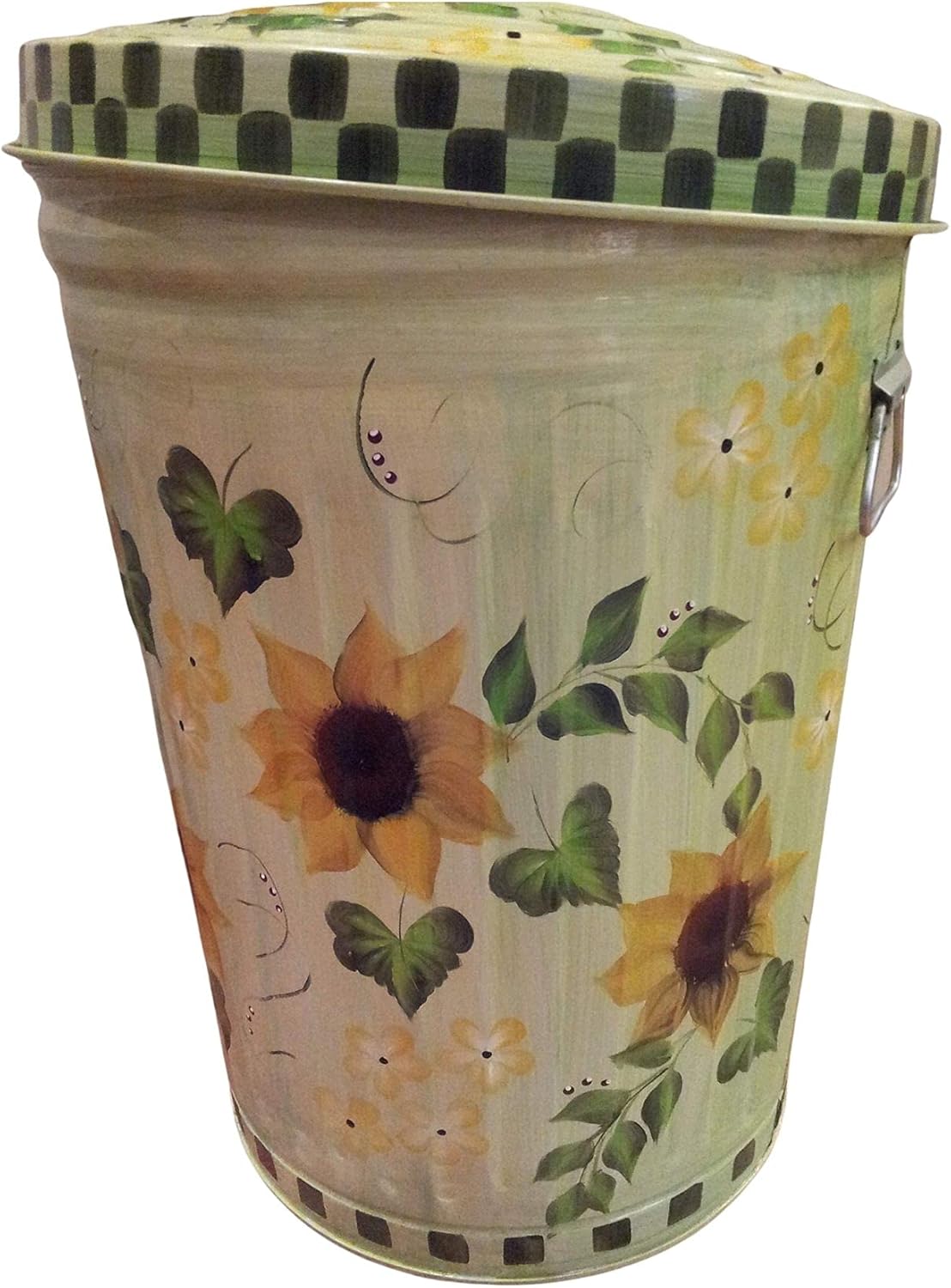 20 Gallon Hand Painted Galvanized Trash Can