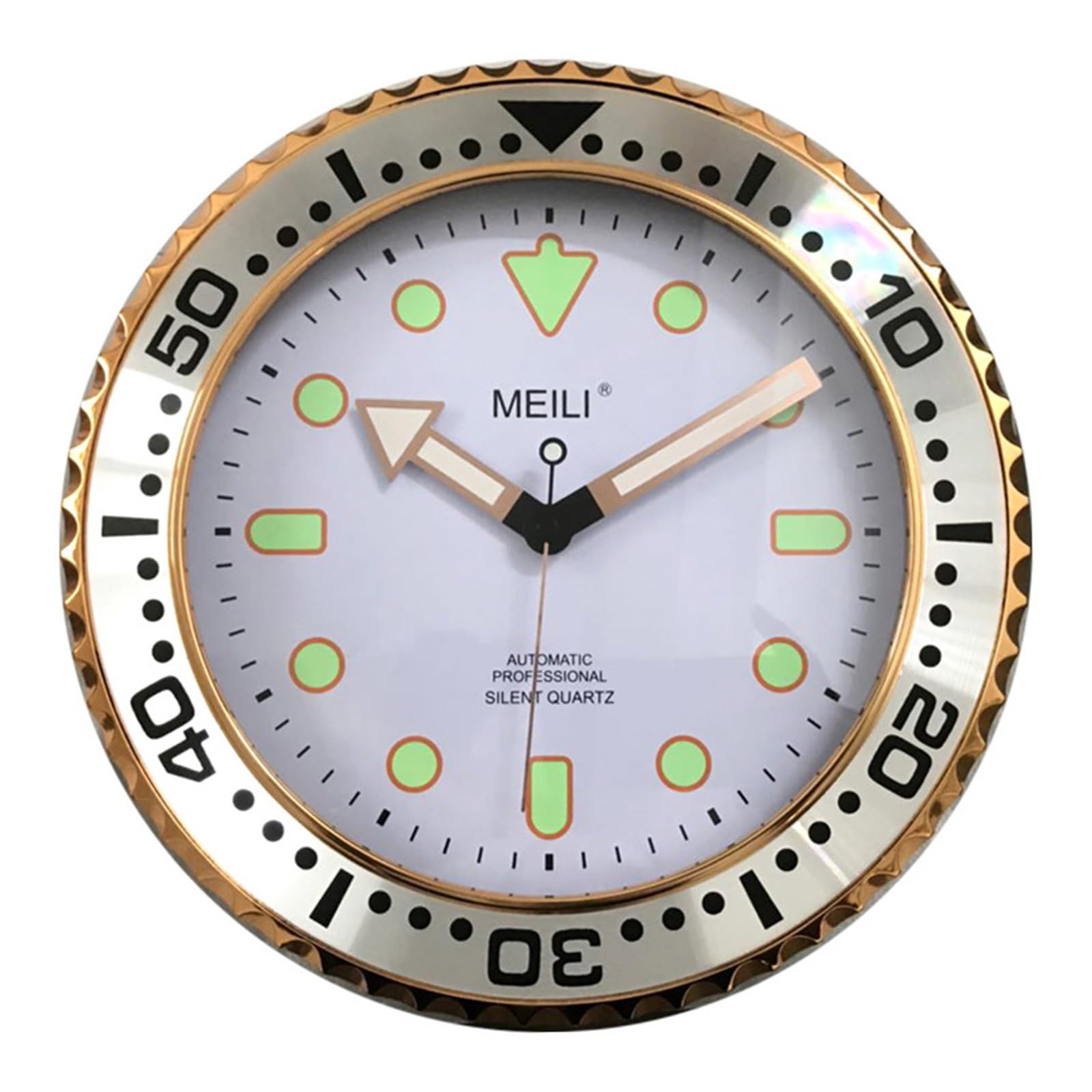 LUYSGBXR Wall Clock Wall Clock Silent Quartz Needle Luxury Sweep Second Home Creative Water Ghost(Silver Luminous-30cm)