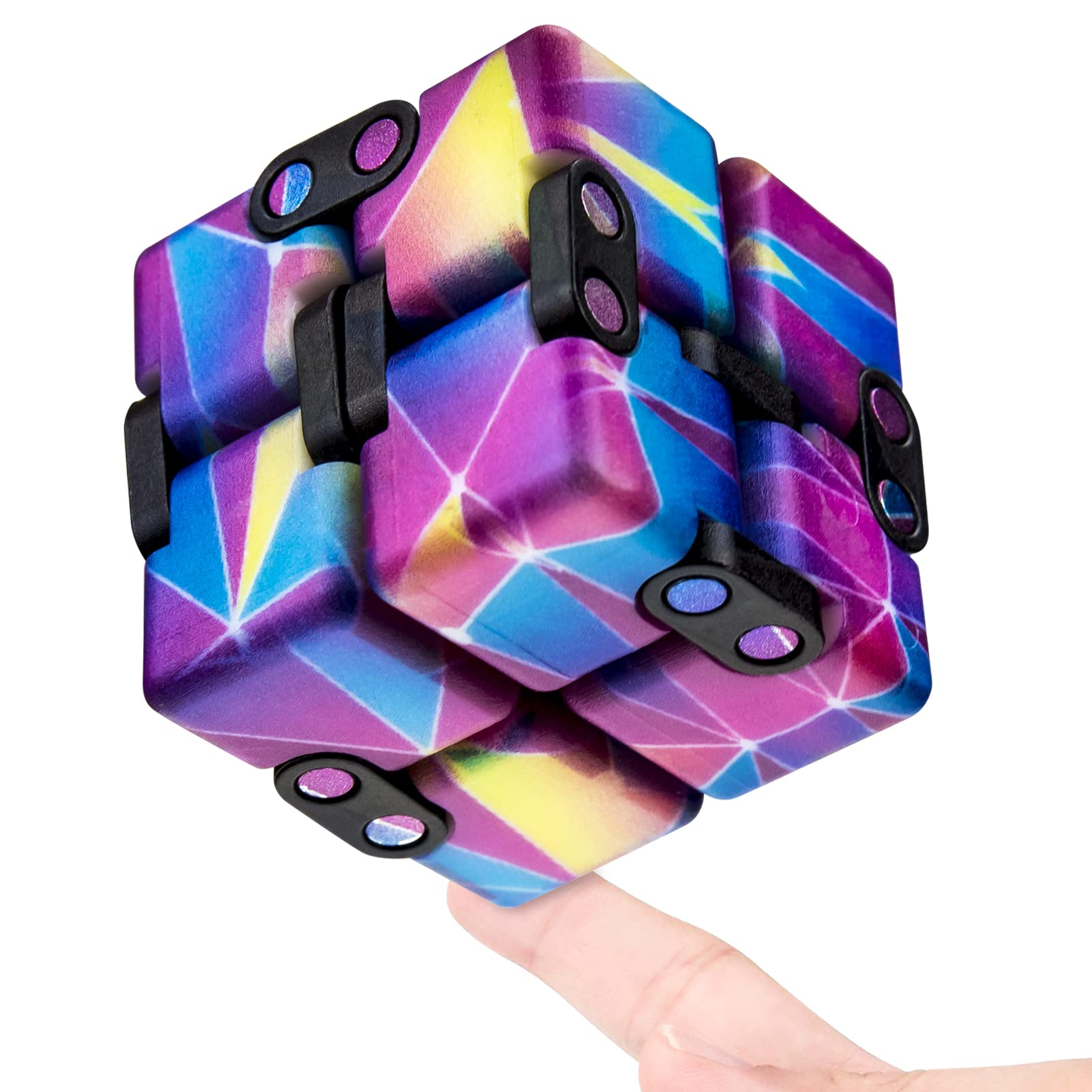 Infinitycube Fidget Toy Stress Relieving Fidgeting Game for Kids and Adults,Cute Pocket-Sized Unique Gadget for Anxiety Relief and Kill Time (Mini