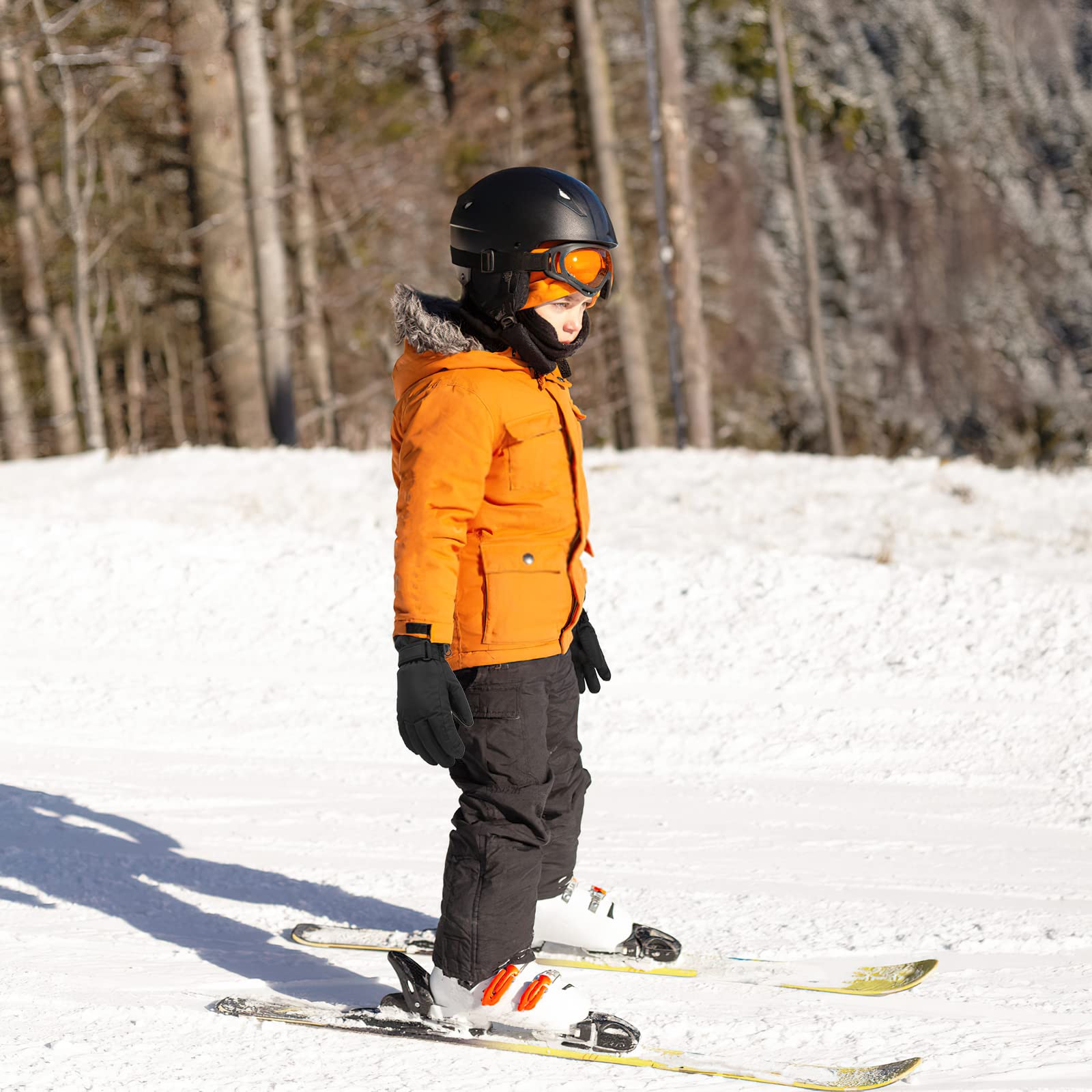 QKURT Kinder Skihandschoenen, warme winter winddichte sneeuwwanten voor meisjes en jongens, koude weerhandschoenen voor kinderen van 2~13 jaar oud, geschikt voor sleeën, snowboarden, skaten, fietsen