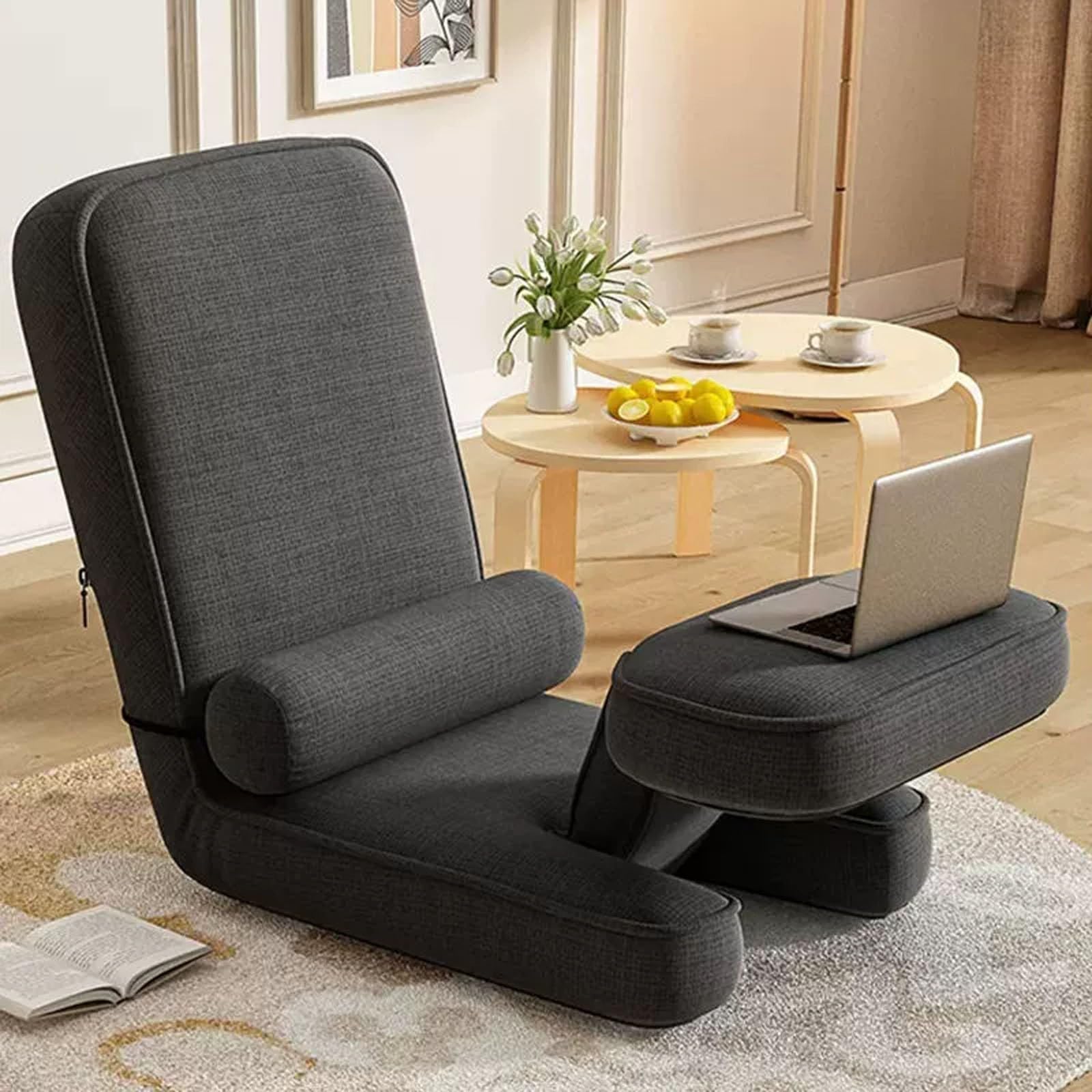 Canapé de chambre au sol avec dossier inclinable confortable pour adulte