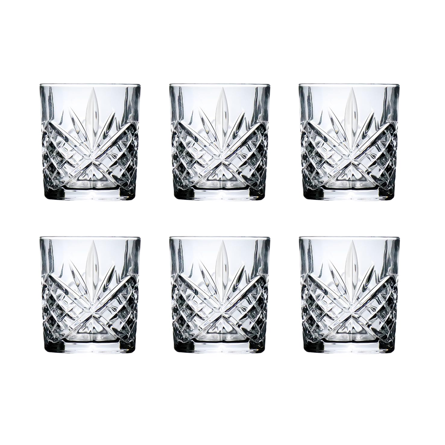 Whiskey Glasses 300ml Crystal Old Fashioned Cocktail Glass Barware For Bourbon, Scotch, Liquor and Cocktail Drinks, Set of 6