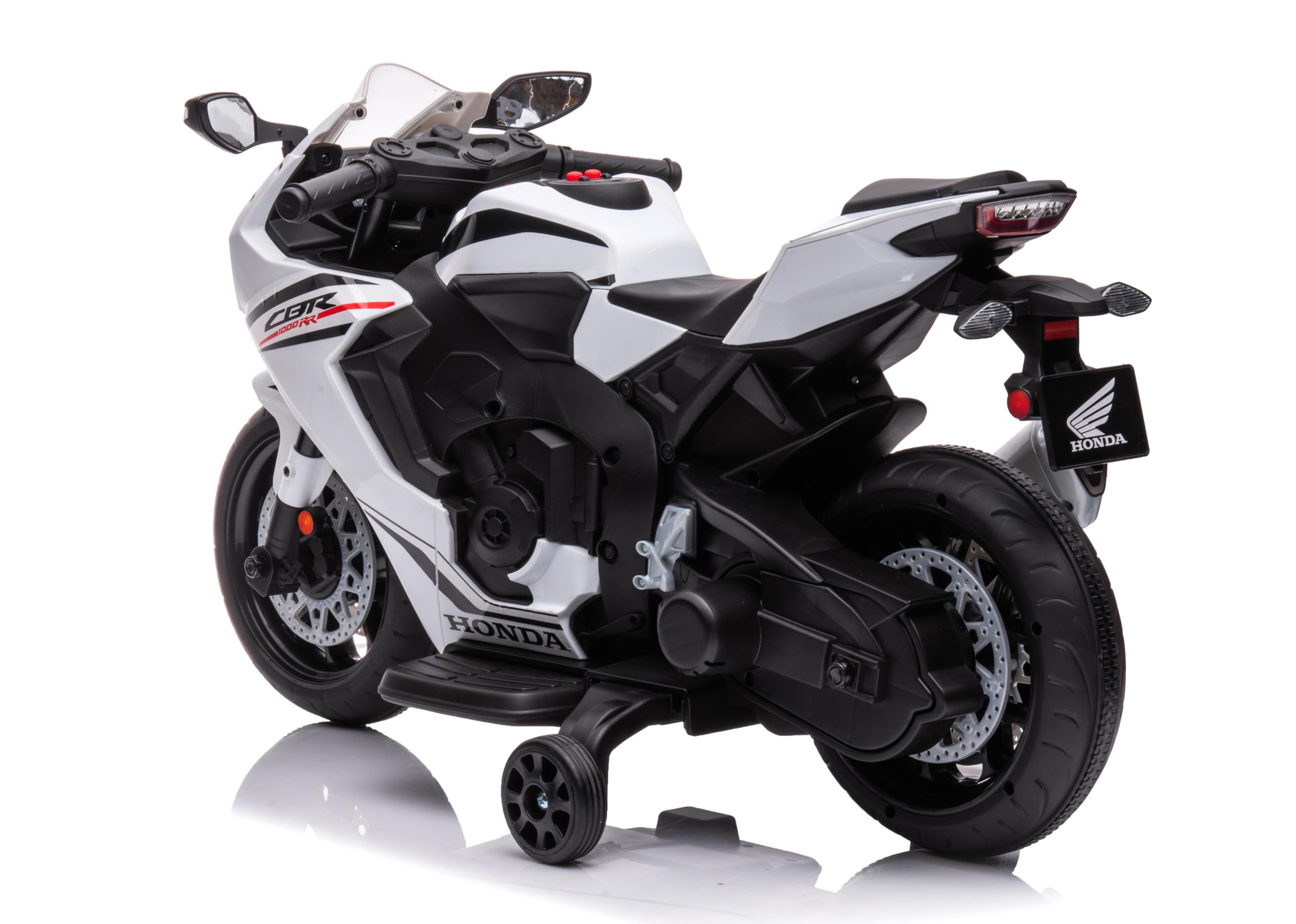 Moto elettrica per bambini Honda CBR 1000 12V di Mondial Toys - Motocicletta elettrica con accelleratore a pedale con Luci a LED e Suoni integrati (Bianco)