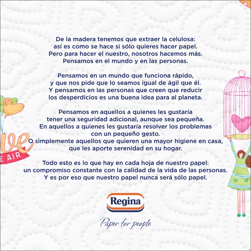 Regina De CUORI - 21 rotoli di carta da cucina, 58 fogli a 2 strati per rotolo, massimo assorbimento, 100% pura cellulosa, confezione in plastica riciclata, certificata FSC
