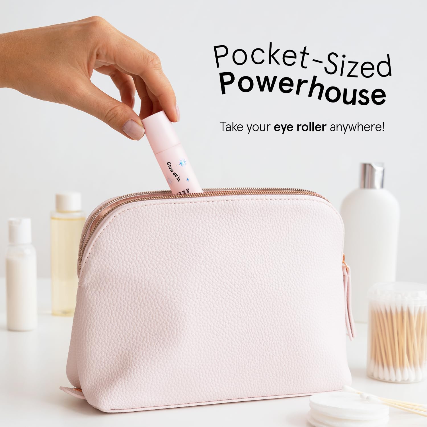 grace & stella Under Eye Serum with Rose Quartz Rollerball - Hyaluronic Acid & Caffeine Eye Serum for Dark Circles & Puffiness - Valentines Day Gifts for Her, Travel Size Toiletries (15ml / 0.51floz) - Image 10