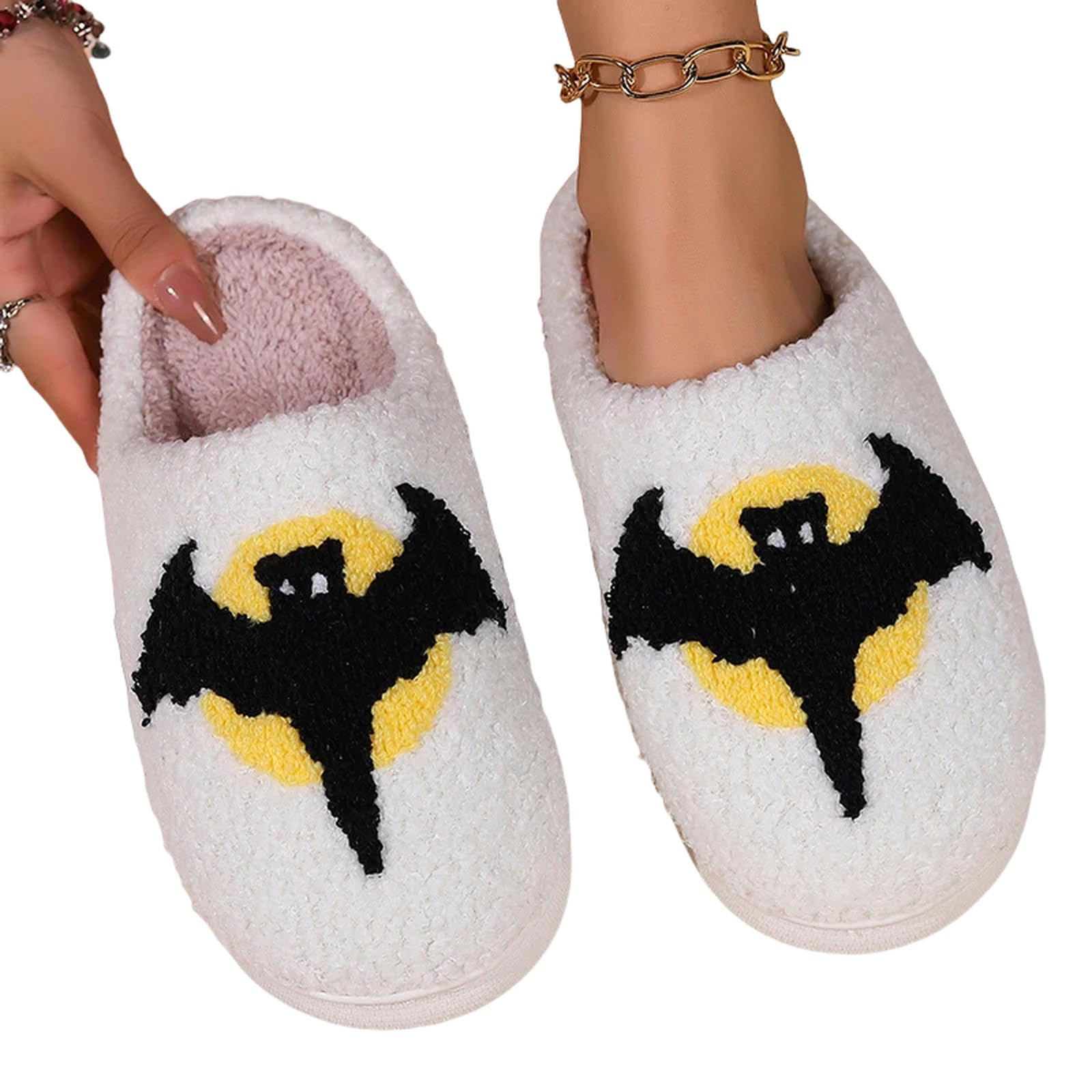 Pantofole Invernali in Cotone Slifori per La Casa Soffice di Natale Donne Inverno comodità Inverno Sola Pannelli di Cotone Interni da Donna Scarpe Divertenti-Bas Bat-42-43