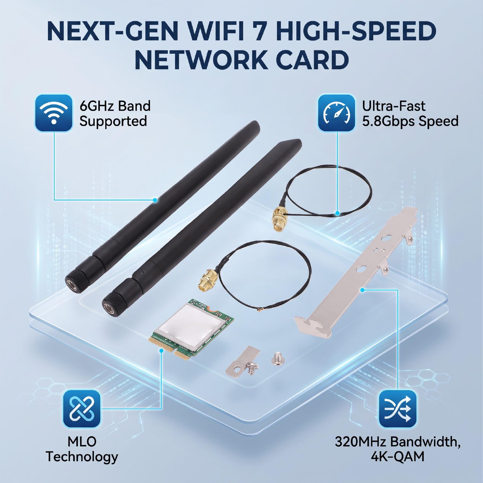 Scheda WiFi 7, QCNCM865, Bluetooth Supportato