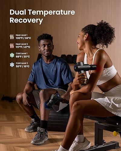 Miniatura 3 de RENPHO Pistola de masaje con calor y frío, HSA elegible por la FSA, regalos de cumpleaños de Navidad para mujeres y hombres, masajeador portátil de