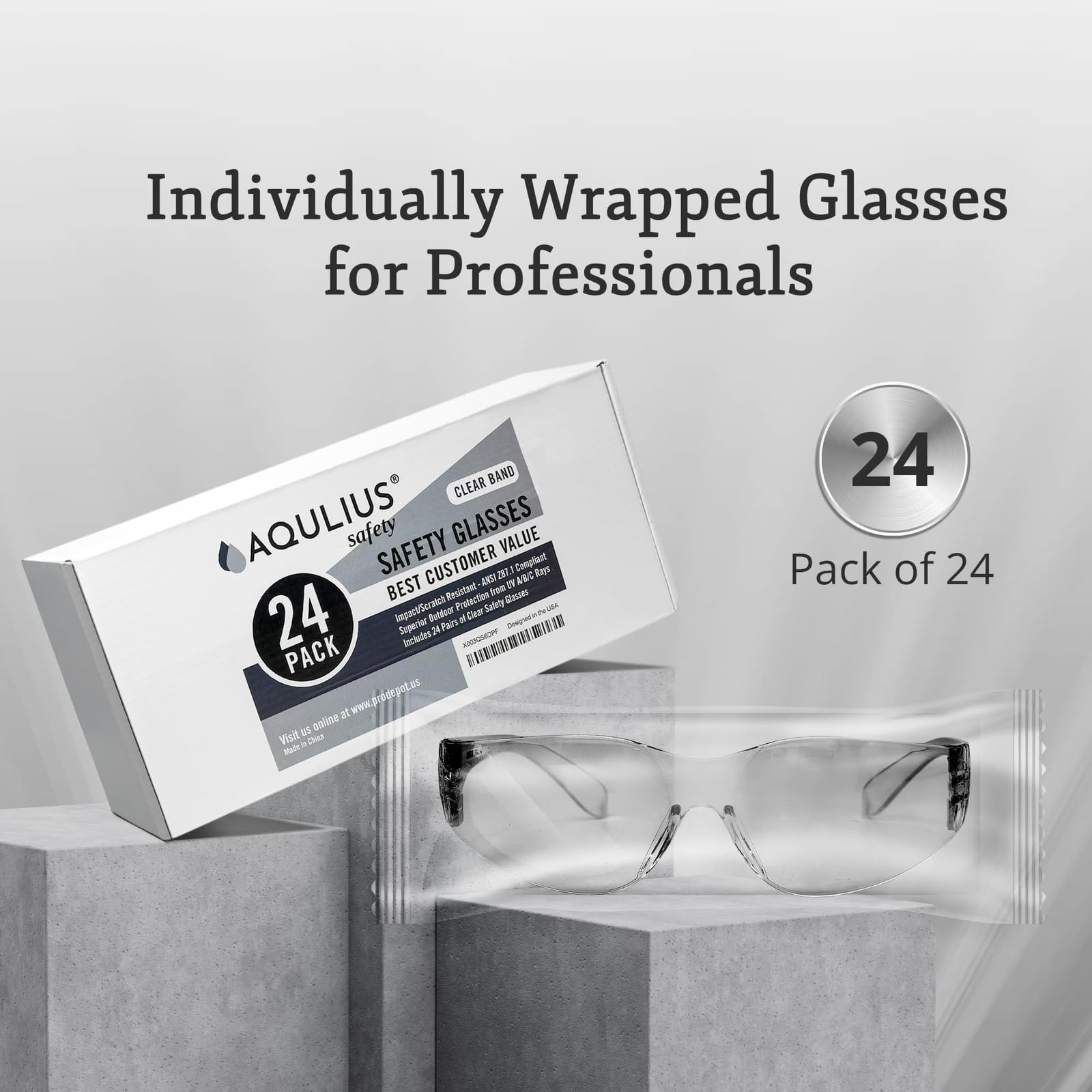 Aqulius Safety Glasses - 24-Pack, for Men & Women, ANSI Z78.1 Certified — Amazon image 4