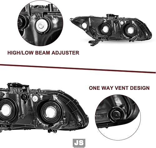 Miniatura 6 de JSBOYAT Reemplazo del conjunto de faros para Honda Civic Sedan 4Dr 2012-2015 | 2012-2013 Honda Civic Coupe 2Dr OE Style faro delantero (lado