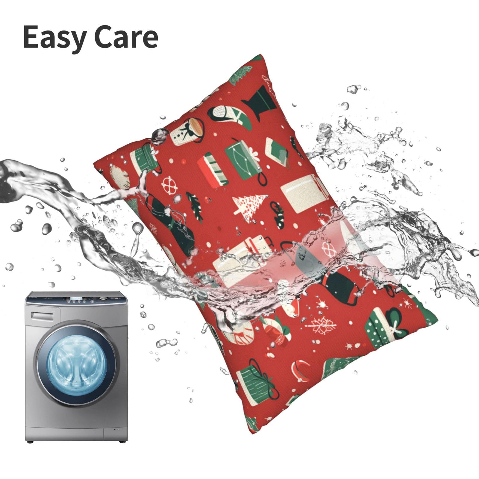 Funda Cojin 60x90 cm Fundas Cojines Rojo 2 Piezas, Navidad Cojines Decorativos, Rectangular Fundas de Cojines, Fundas Cojines Sofa Funda de Almohada, Sala de Estar Dormitorio Decoracion Hogar,S612