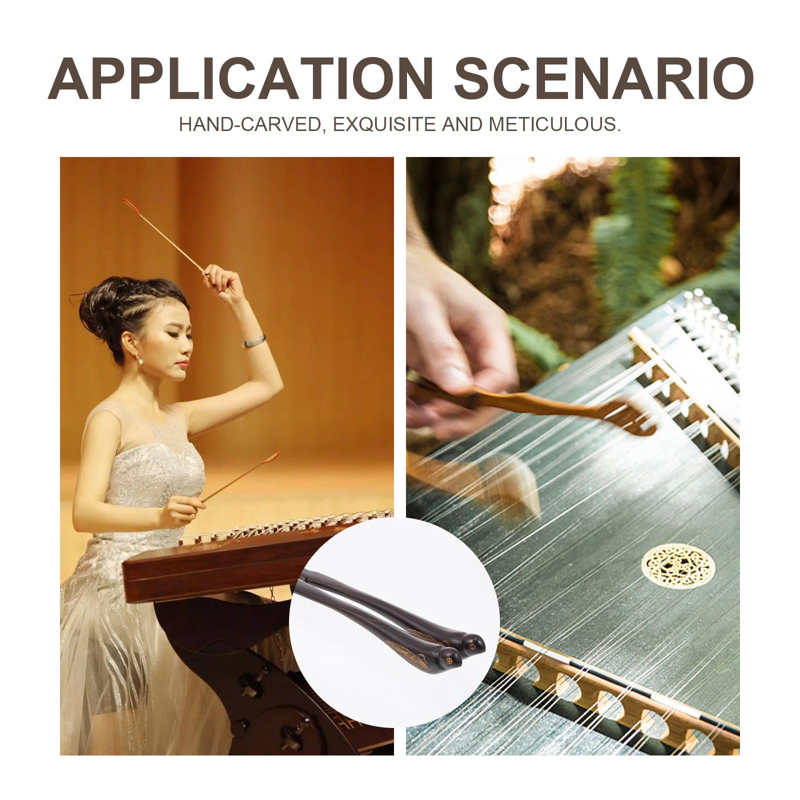 Martelli Bird per Dulcimer in Ebano, Set 1 Coppia Nero