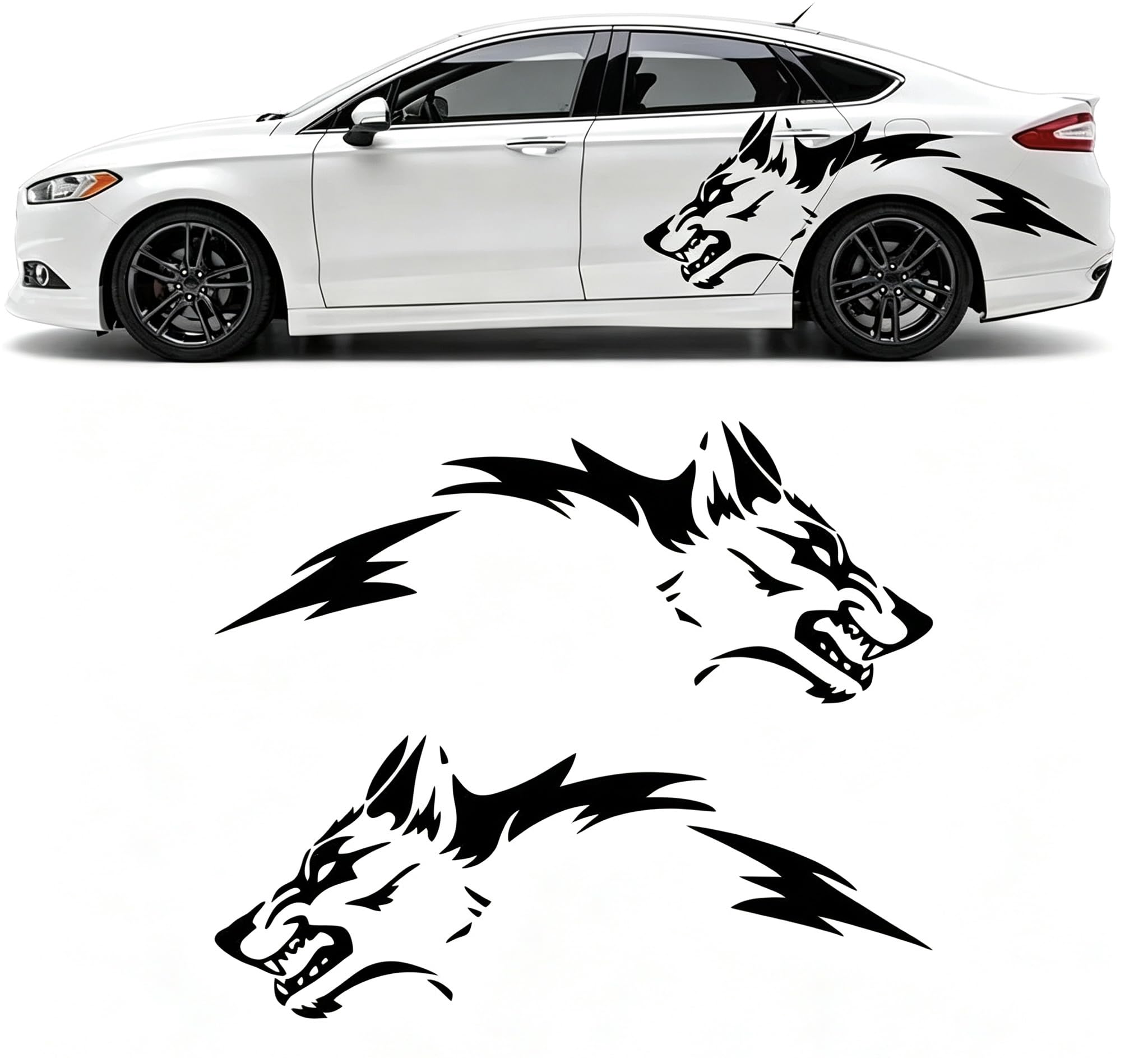 2 Wolf Auto Aufkleber für Audi Q4 e-tron Sportback F4 I 2021-2025