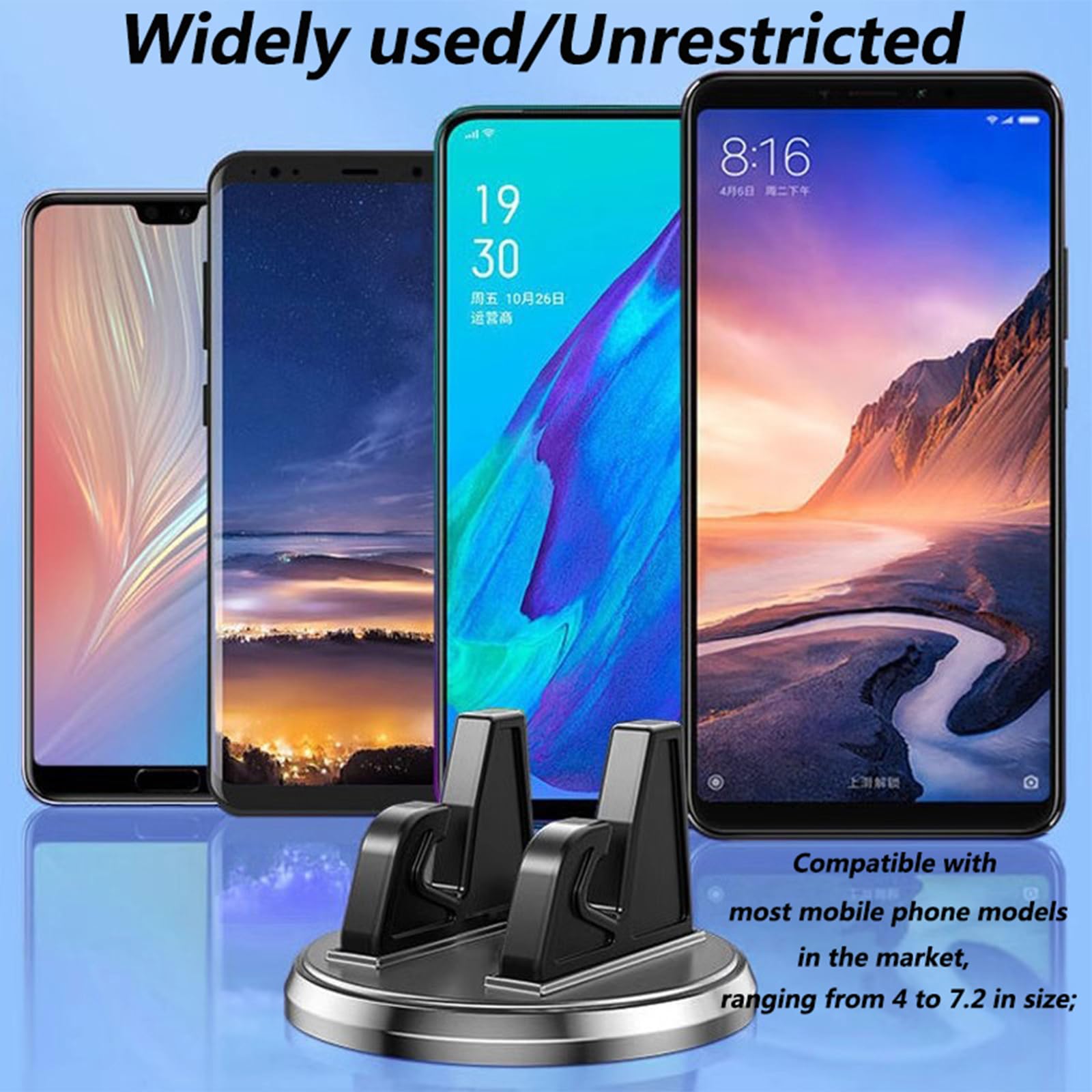 Mobile Phone Holder 360° Rotation, Smartphone Dashboard, Non-Slip Silicone, Strong Adhesive, iPhone — view 9