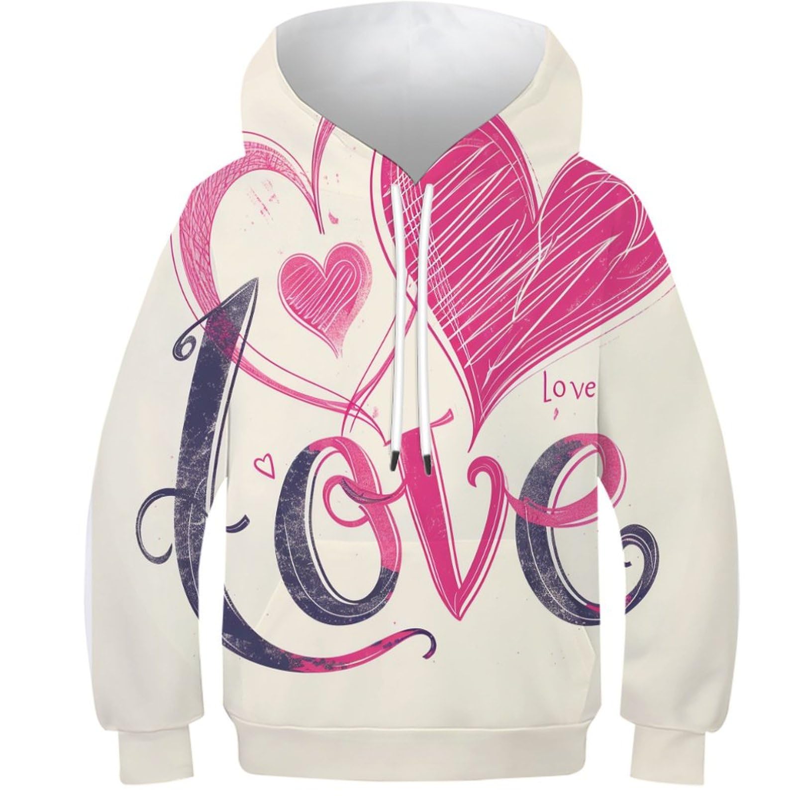 Sweat-shirt Amour 3D chaud pour hiver style décontracté ado 10-12 ans - 8