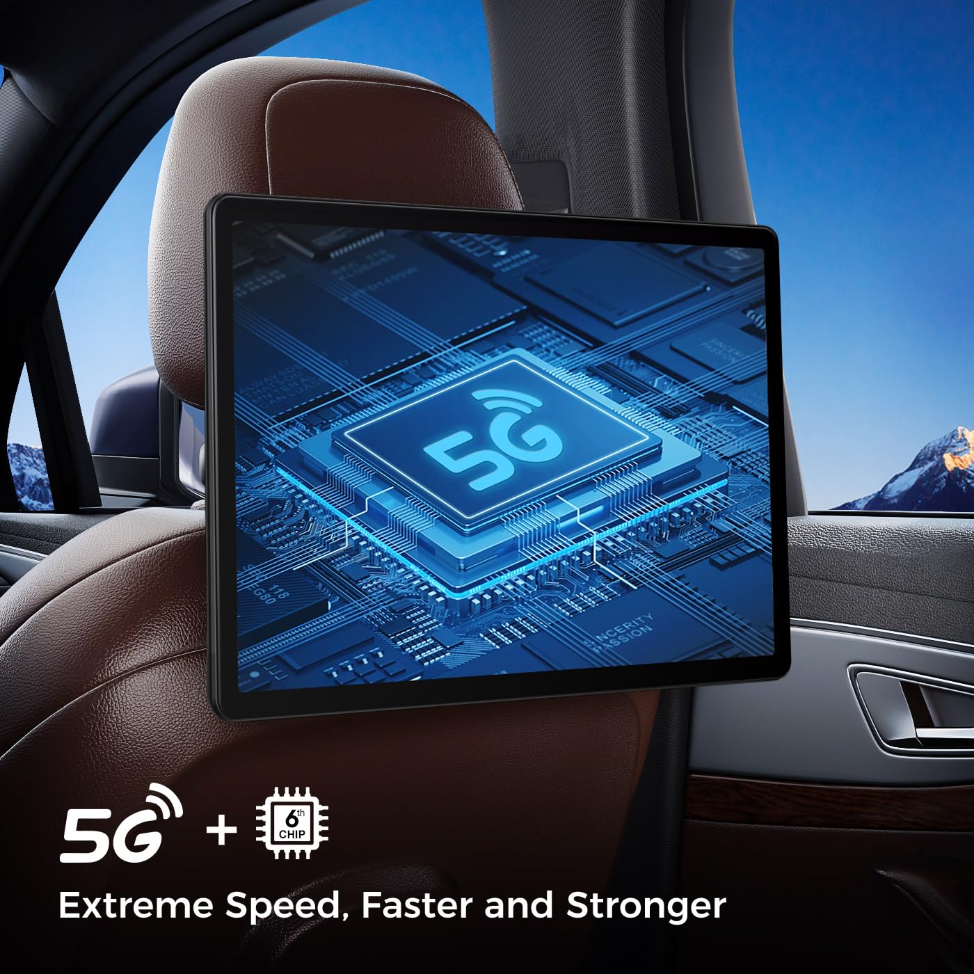 14inch Android Portable Car TV Headrest Monitor Tablet for Cars Back seat Support Phone Wireless mirroring Touchscreen with WiFi/Bluetooth/HDMI/USB/Video Player 2+32G 1pc