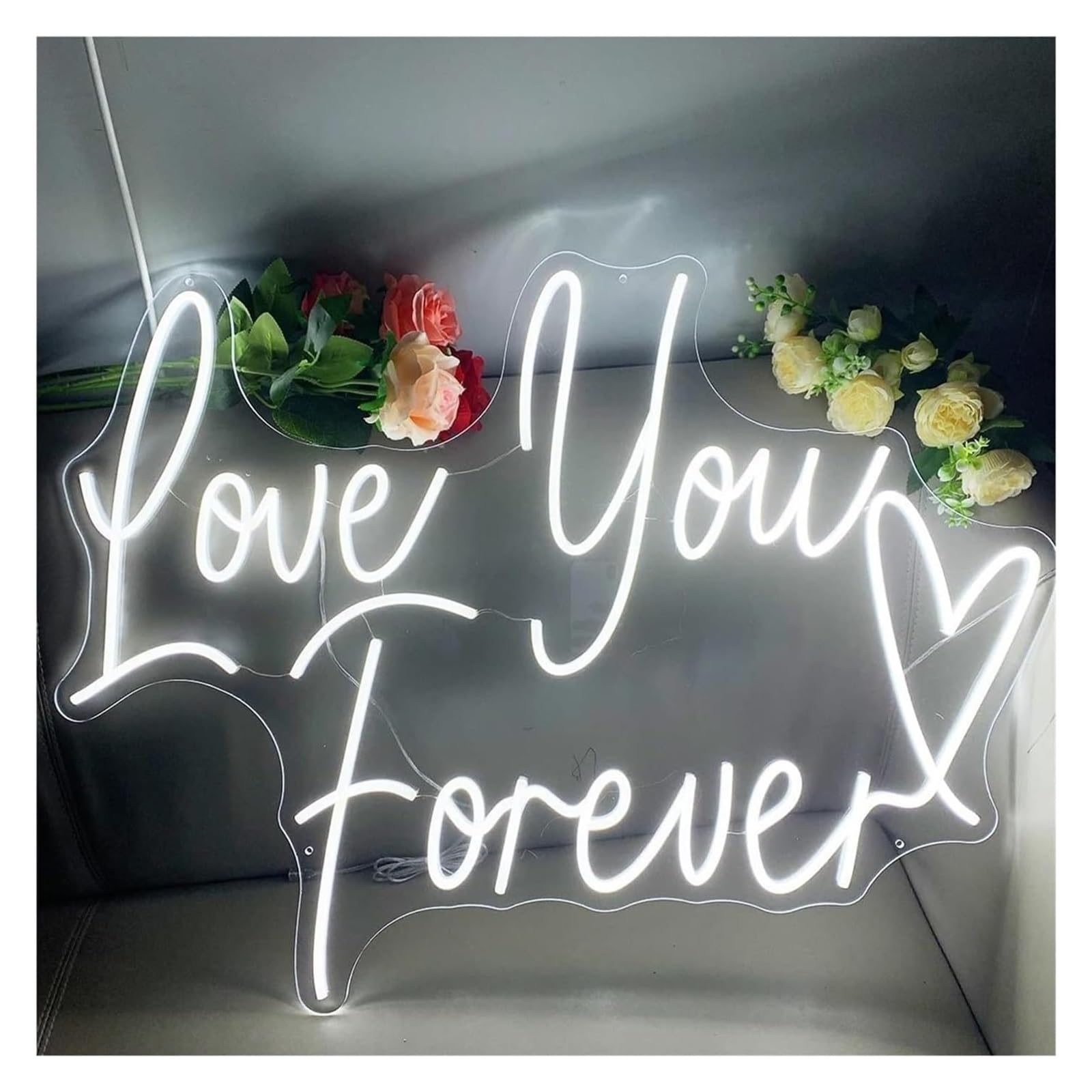 Veilleuse néon Love You Forever cœur LED, le cadeau idéal pour déclarer sa flamme