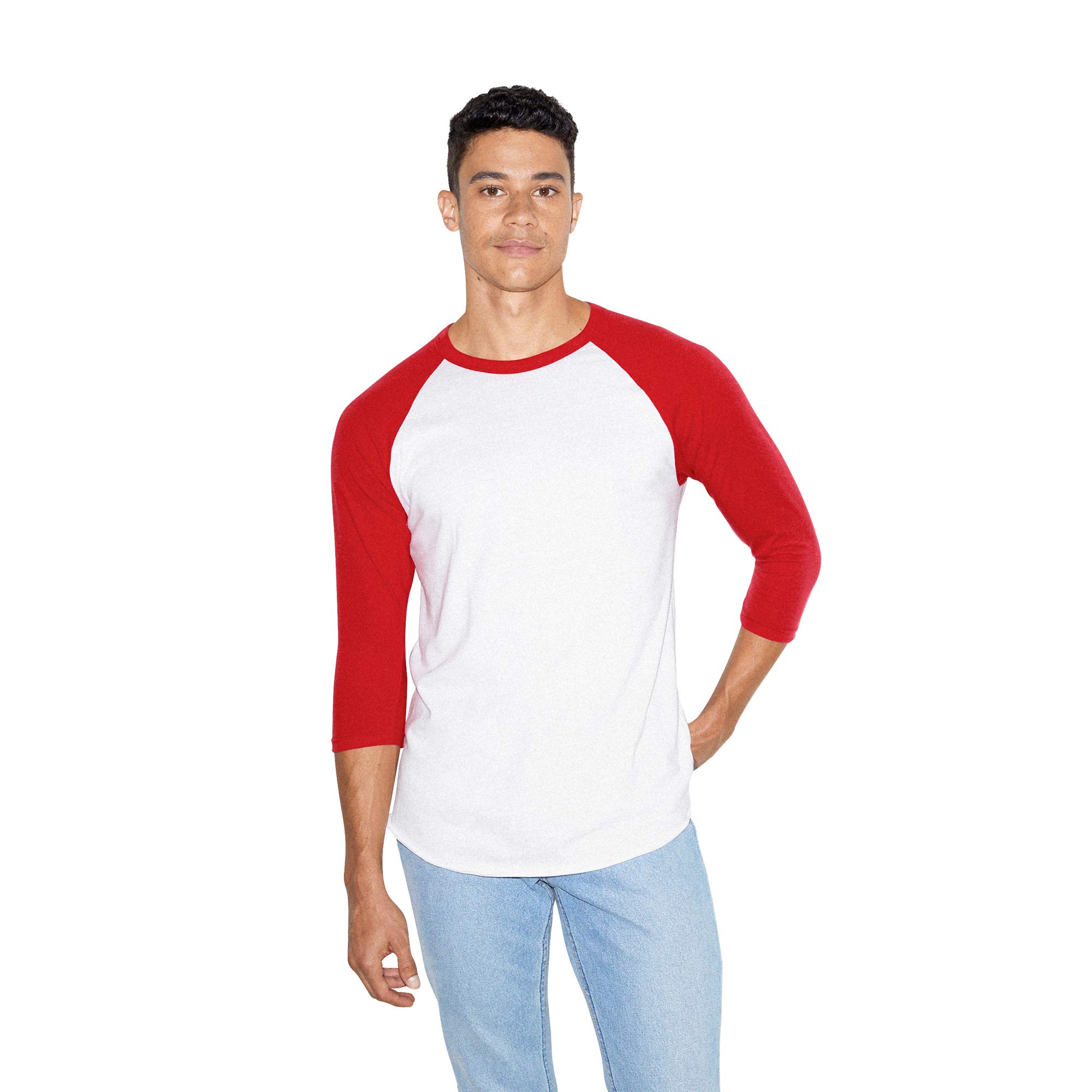 American ApparelUnisex 50/50 Raglan 3/4 Sleeve T-Shirt, 2-Pack T-Shirt