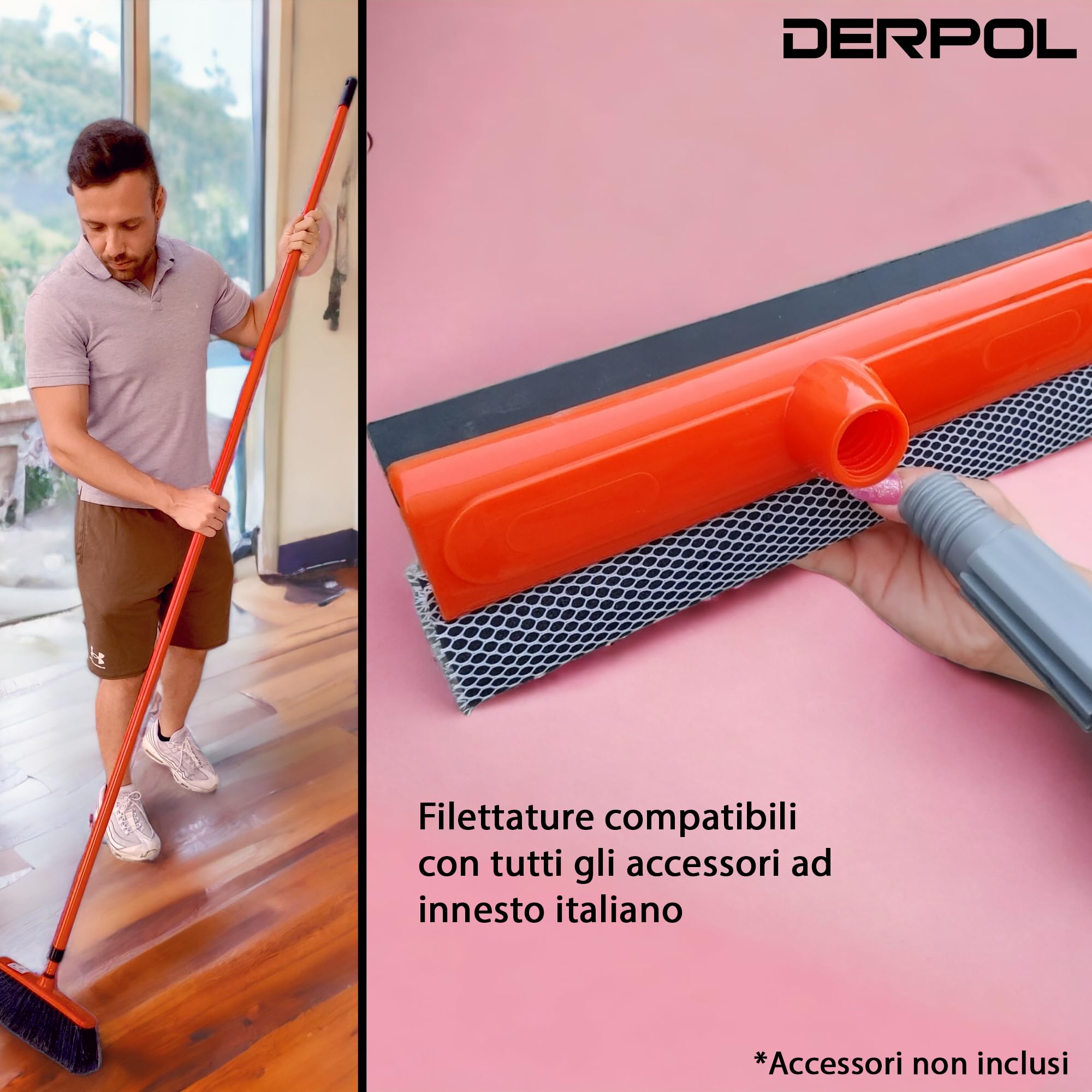Pertique rouleau peinture extensible 4,50 m tige extensible universelle pour nettoyer - araignée - élagueuse - pointe à inclinaison réglable, Bleu, 1,80-4,50m