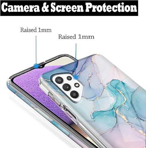 Miniatura 5 de luolnh Funda compatible con Galaxy A32 5G, Samsung A32 5G, diseño de mármol con purpurina brillante, diseño bonito, goma de silicona suave TPU para