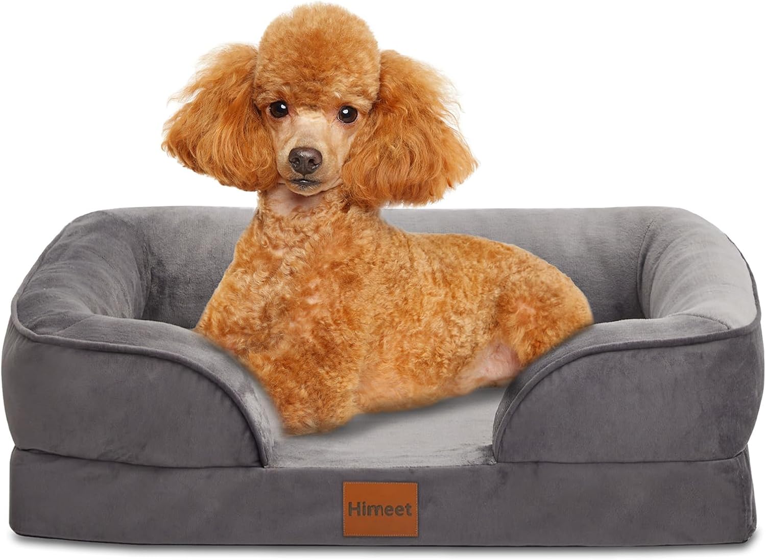 Orthopedic Dog Bed for Extra Small Dogs – Comfort Dog Sofa, Pet Couch with Removable Washable Cover and Waterproof Lining, Supportive Foam Pets Sofa with Nonskid Bottom, Grey