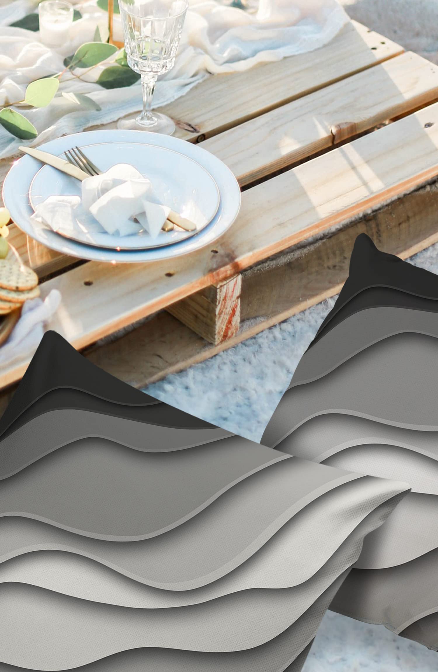 Outdoor Pillows Waterproof Pillow Covers Set of 2, Abstract Wavy Ombre Gray Polyester Throw Pillow Covers Garden Cushion Case for Patio Funiture Sofa Decoration, 18x18inch, Modern Geometric Stripes