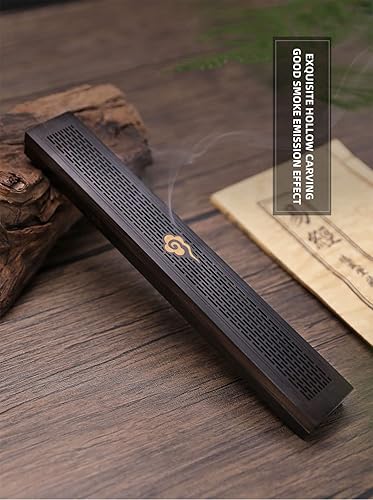 Miniatura 2 de Caja de incienso de ébano de madera maciza y 80 piezas de incienso de hilo para decoración del hogar, adornos de escritorio para