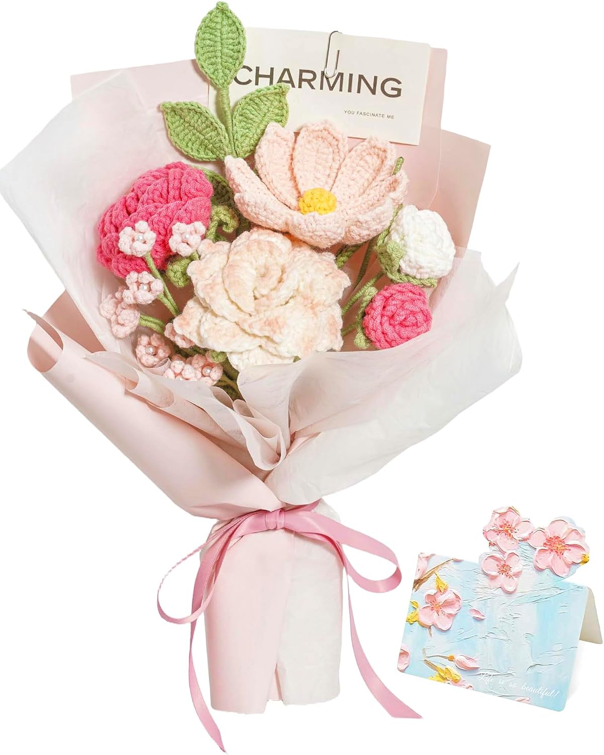 Crochet Flowers, Sunflower Bouquet Forever Gift - for Girlfriend, Mom, Grandma, Birthday, Anniversary, Graduation, Home Decor