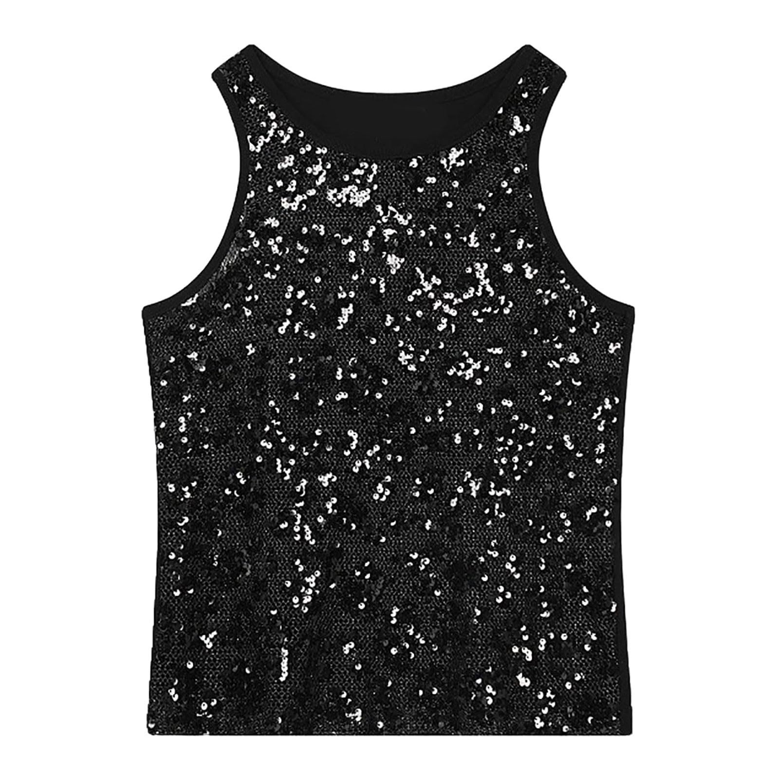 Canottiera Uomo Palestra Cotone Sportiva Body Sculpting Tank Top Men Canotta Traspirante Elasticizzato Asciugatura Gilet da con Paillettes Elastico Attillato per Abbigliamento Palcoscenico Maschile