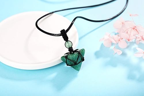 Miniatura 3 de XIANNVXI collar de piedras preciosas de cristal curativo con colgante de pirámide y cadena ajustable, joyería de cuarzo natural reiki para hombres y