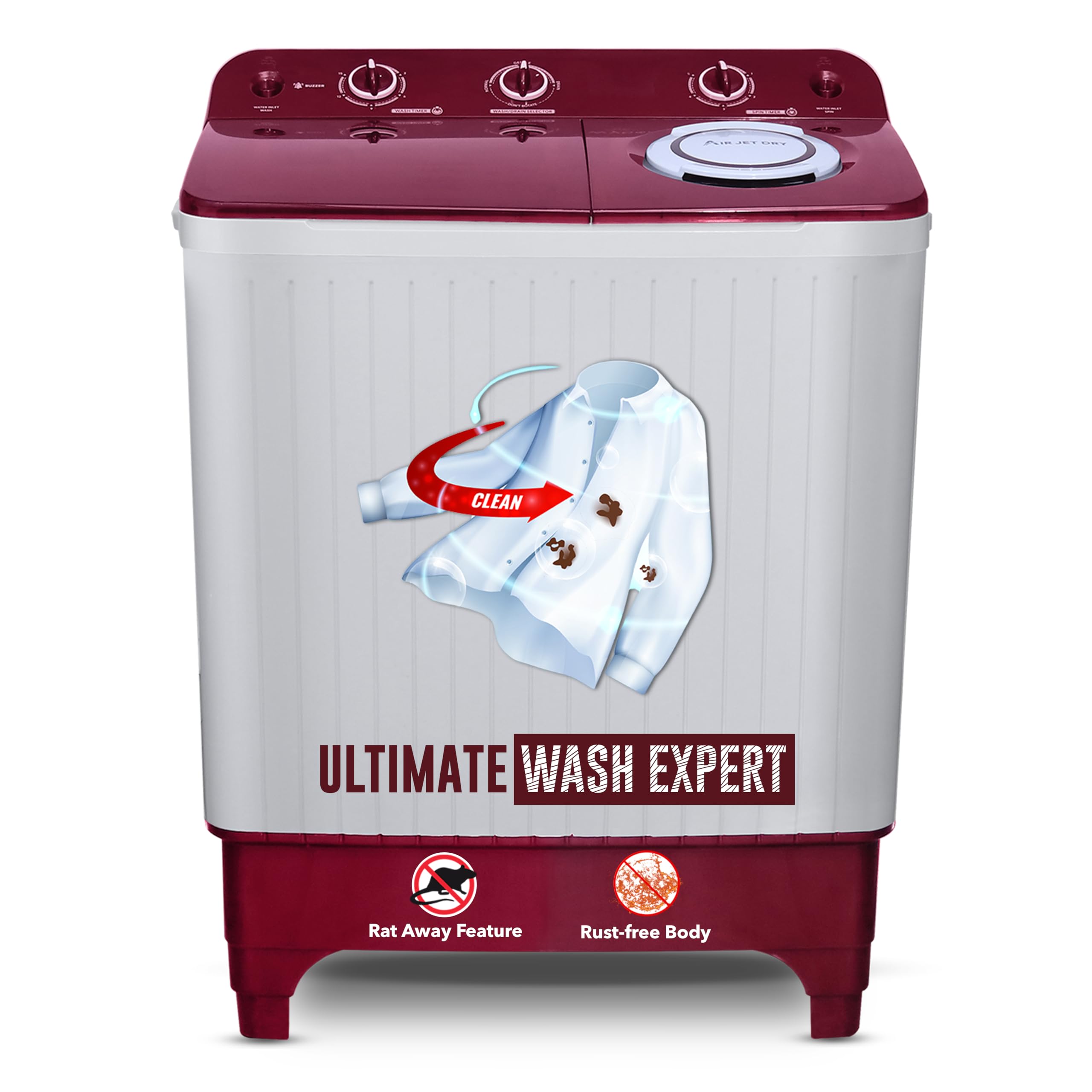 Power Guard 7.2 kg Semi-Automatic Top Loading Washing Machine Appliance (2024 Model,PG72WM-BG-OP, Burgundy, Powerful Motor, Effective Wash Pulsator,Air Turbo Drying,1380 RPM & Castors) (B0D2NHQHPQ) Amazon Price History, Amazon Price Tracker