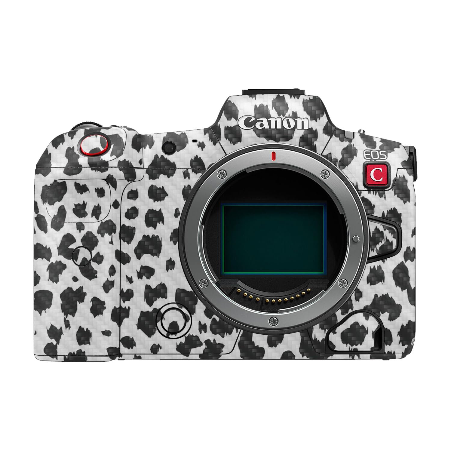 Carbon Fiber Camera Skin Compatible with Canon EOS R5C (2022) - Snow Leopard Print - Premium 3M Vinyl Protective Wrap Decal Cover - Easy to Apply | Crafted in the USA by MightySkins