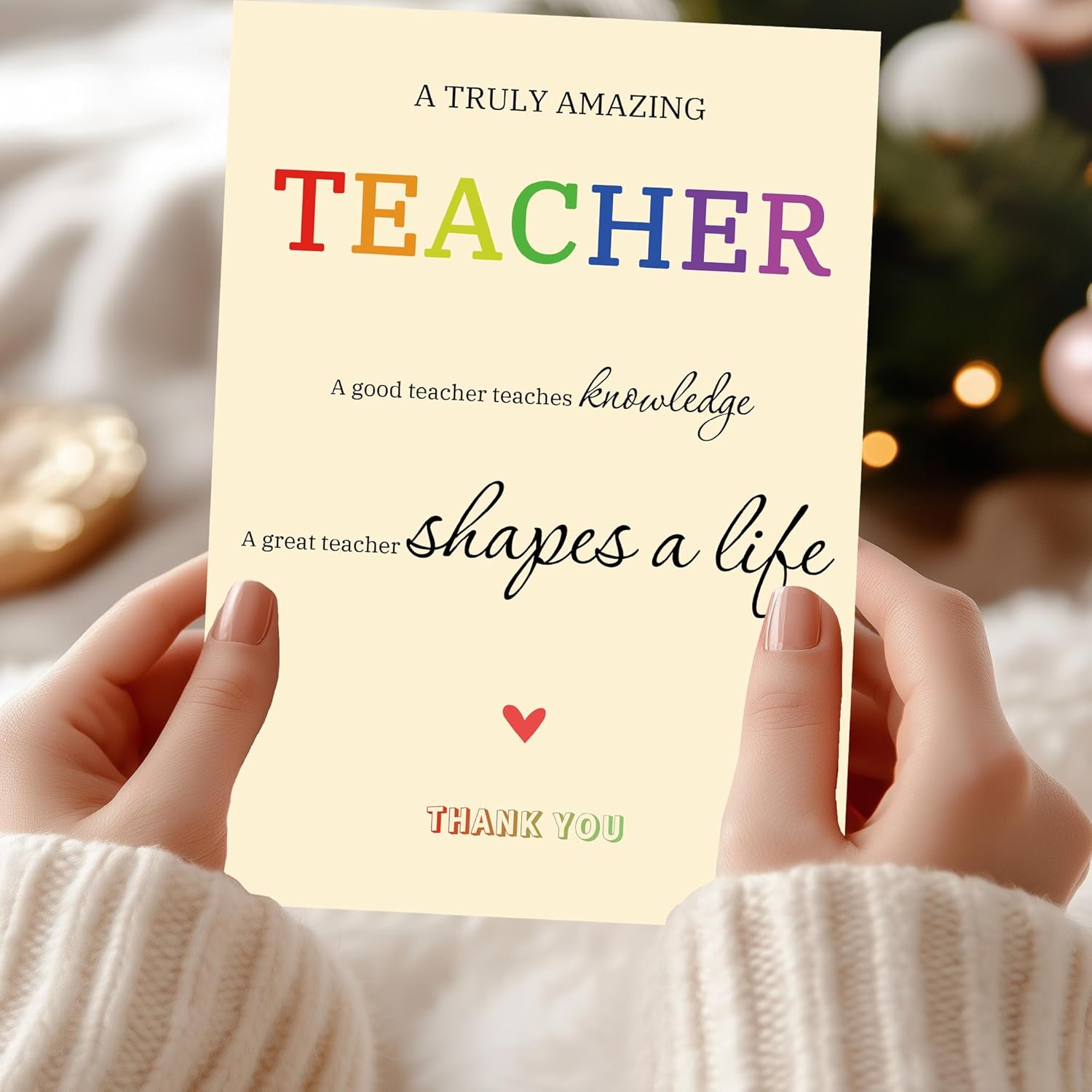 2-Pack Teacher Thank You Cards – “A Great Teacher Shapes a Life” – Colorful Rainbow Design – Blank Inside – With Envelopes & Stickers - Image 4