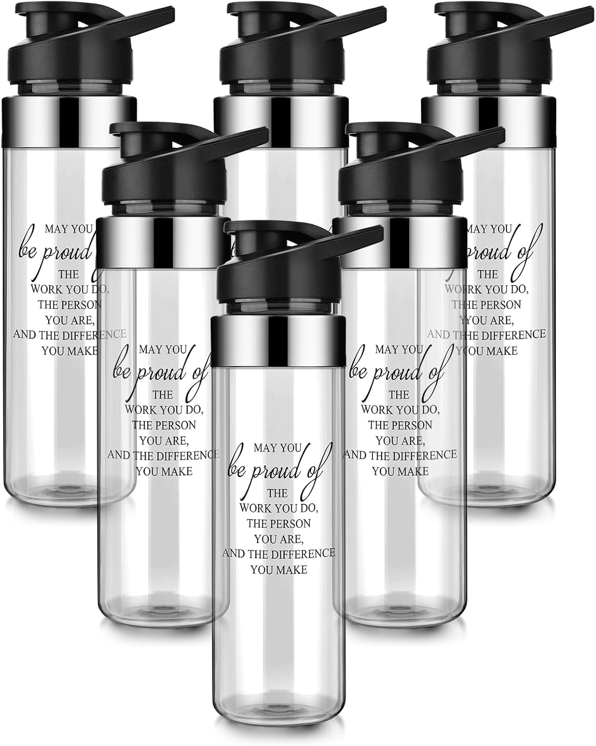 Dandat 6 Pcs 21oz Team Water Bottle Bulk Employee Appreciation Gifts Bulk Water Bottle May You Be Proud Sign Gift for Coach Athlete Team Portable Sports Supplies(White)