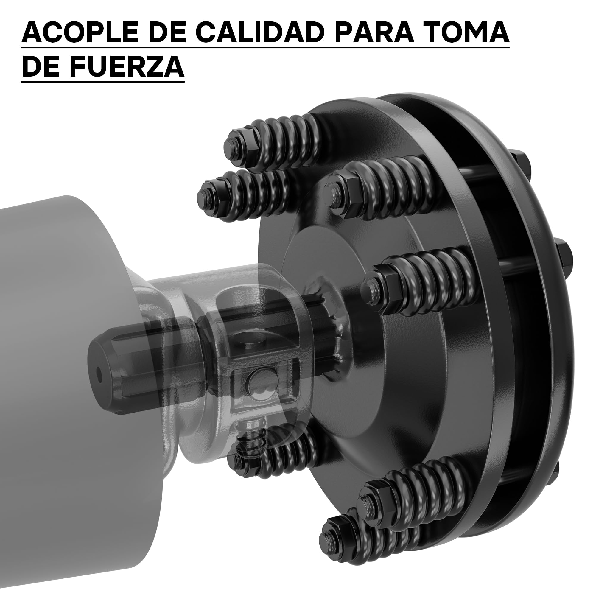 WilTec Acople Toma de Fuerza Eje Estriado 6 Dientes 1 3/8" Macho y Hembra, Eje cardán máx. 1200Nm, Negro