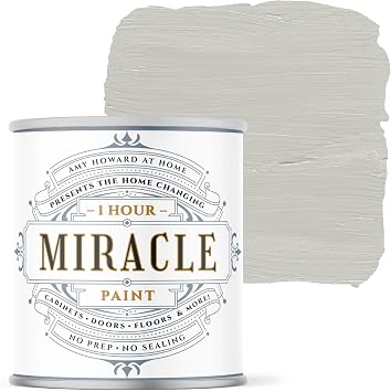 AMY HOWARD AT HOME - One Hour Miracle Paint - Water-Based Enamel - Scrubbable Eggshell Finish - All In One - No Stripping, Sanding, or Priming - 32 OZ - Serengeti Gray