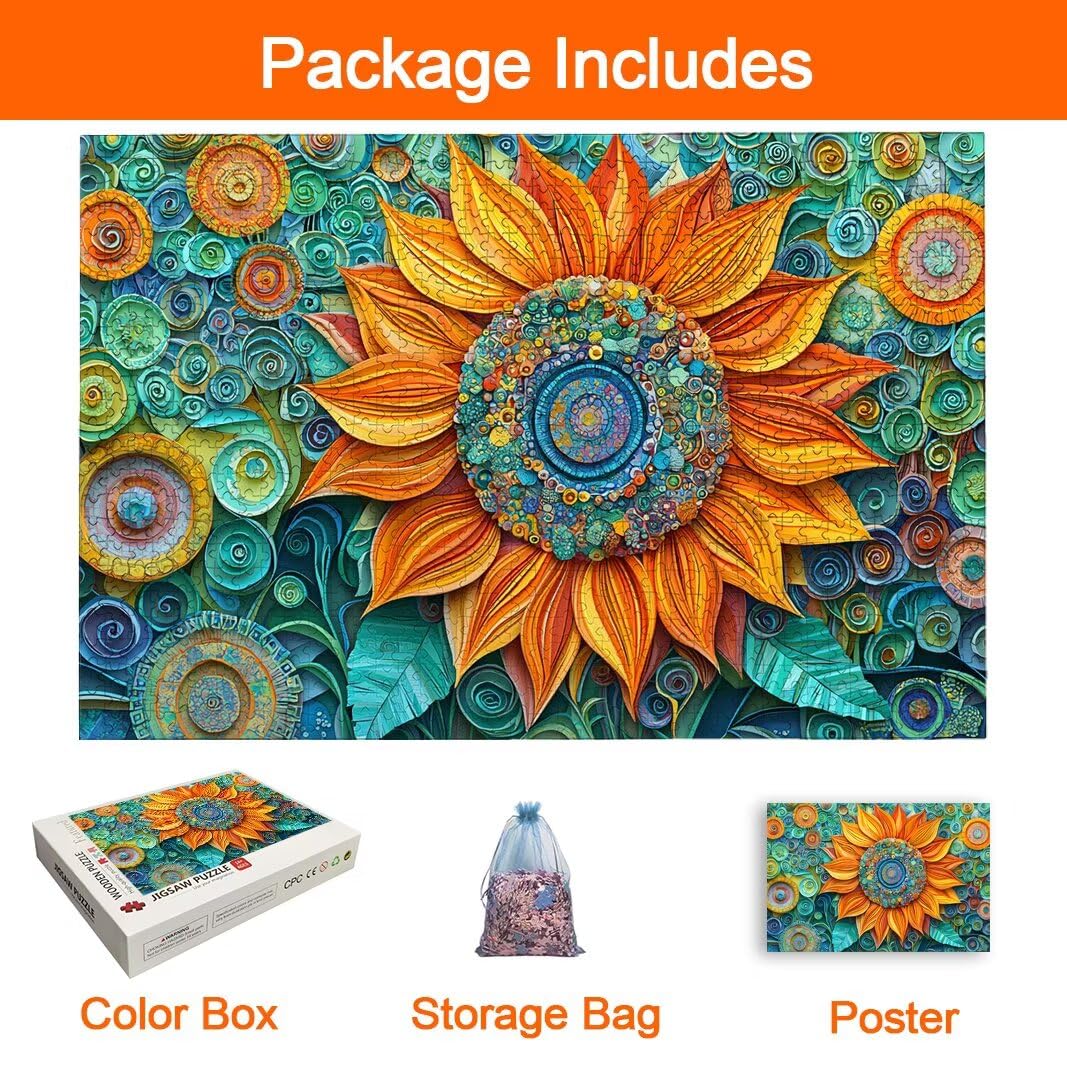 Puzzle 2000 Pezzi, Puzzle Girasole, Misura: 100x71cm, Regalo Donna -8737