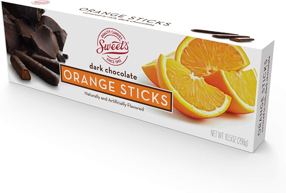 dark chocolate covered orange sticks