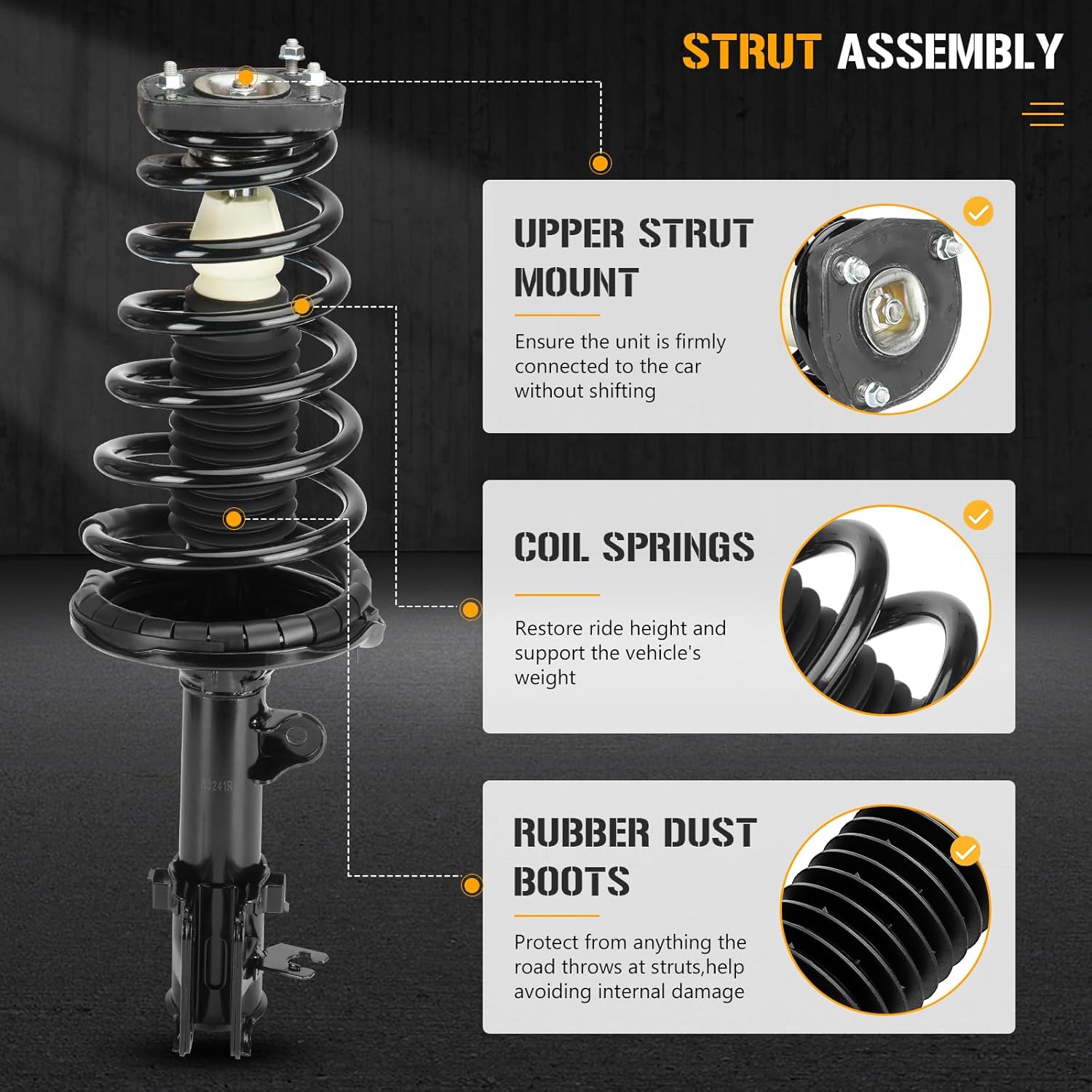 Rear Complete Struts Shock Absorbers with with Coil Spring for Hyundai Tucson 2005-2009, for Kia Sportage 2005-2010, 172221 172222