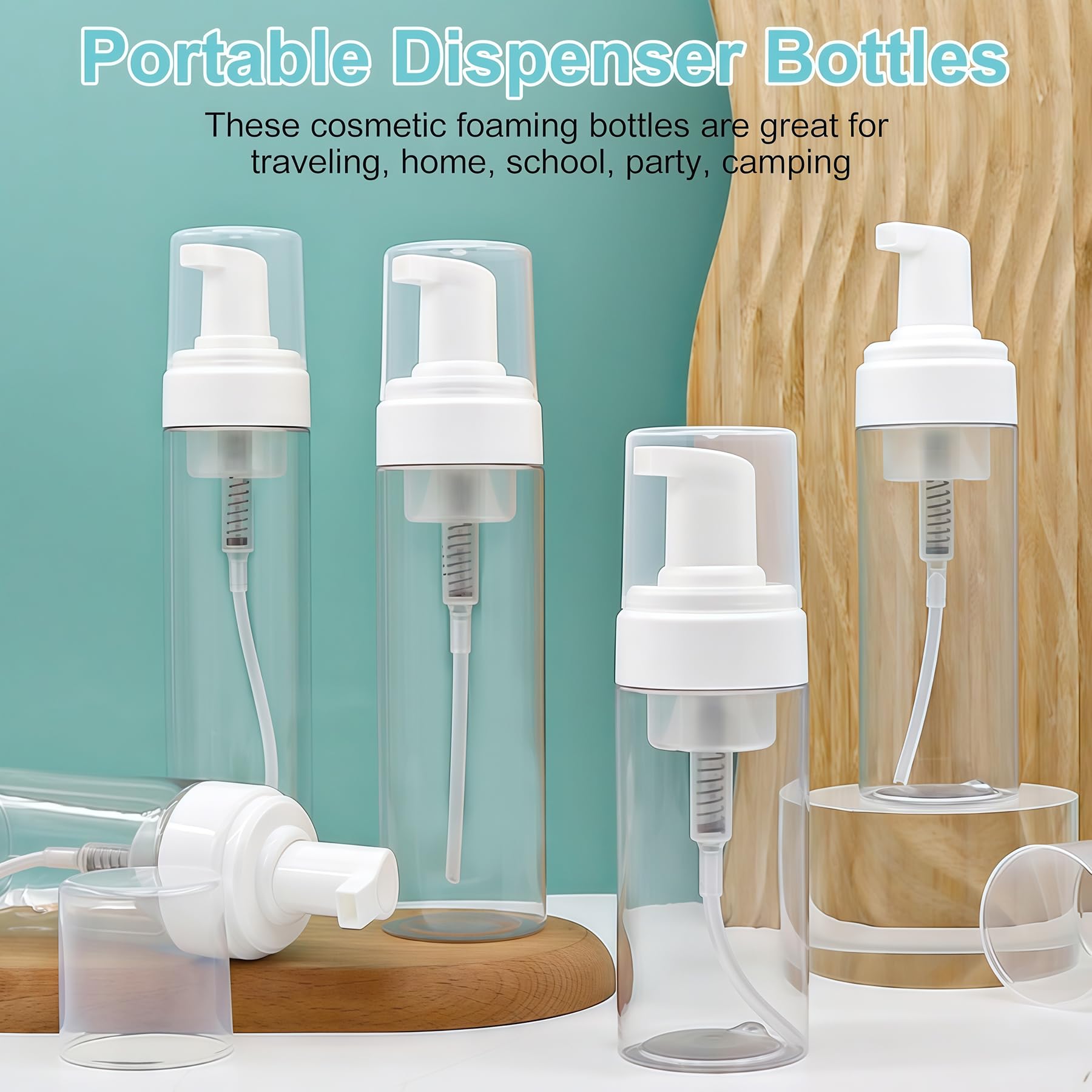 3 flaconi vuoti da 100 ml, in plastica trasparente, ricaricabili, dispenser di sapone in schiuma, contenitori per cosmetici, sapone per le mani, shampoo